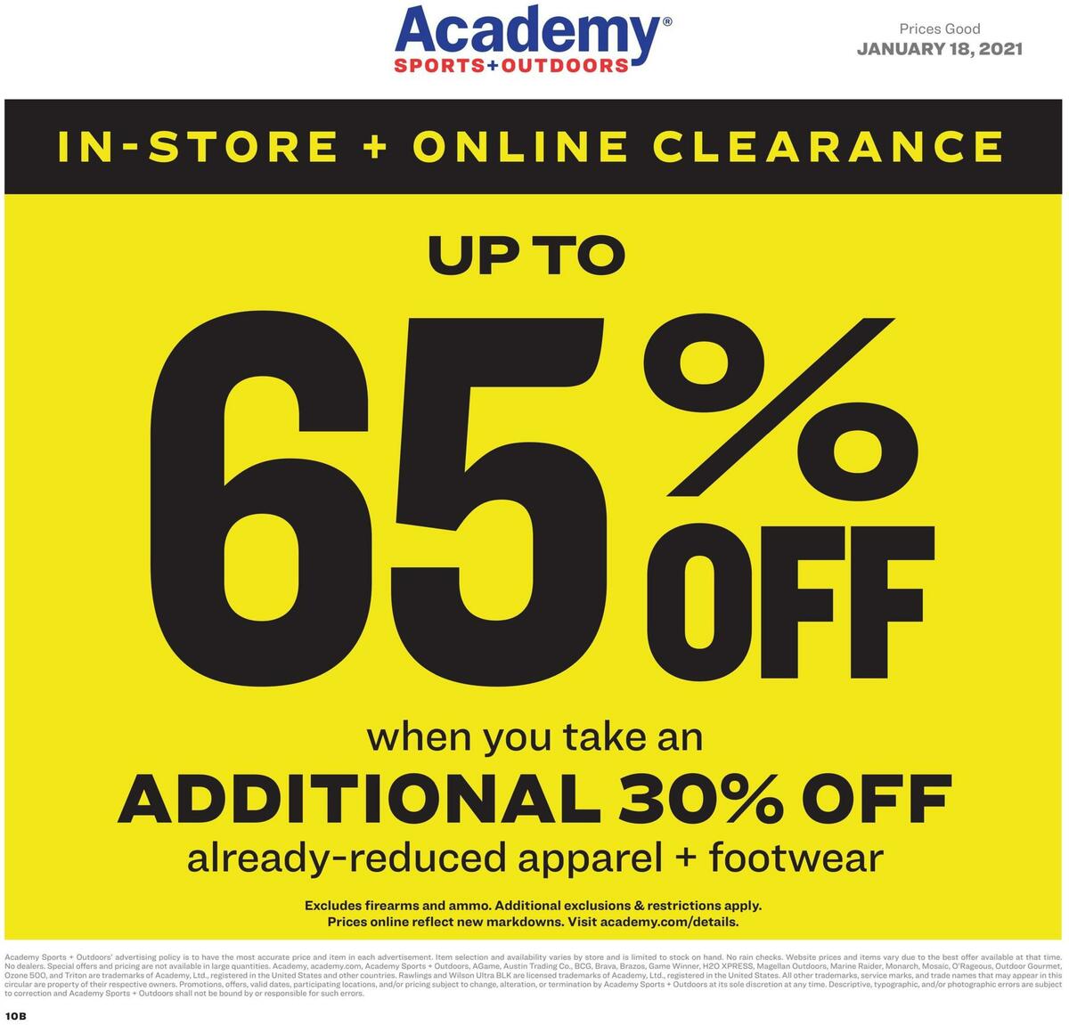 Academy Sports + Outdoors Outdoor Ad Weekly Ad from January 18
