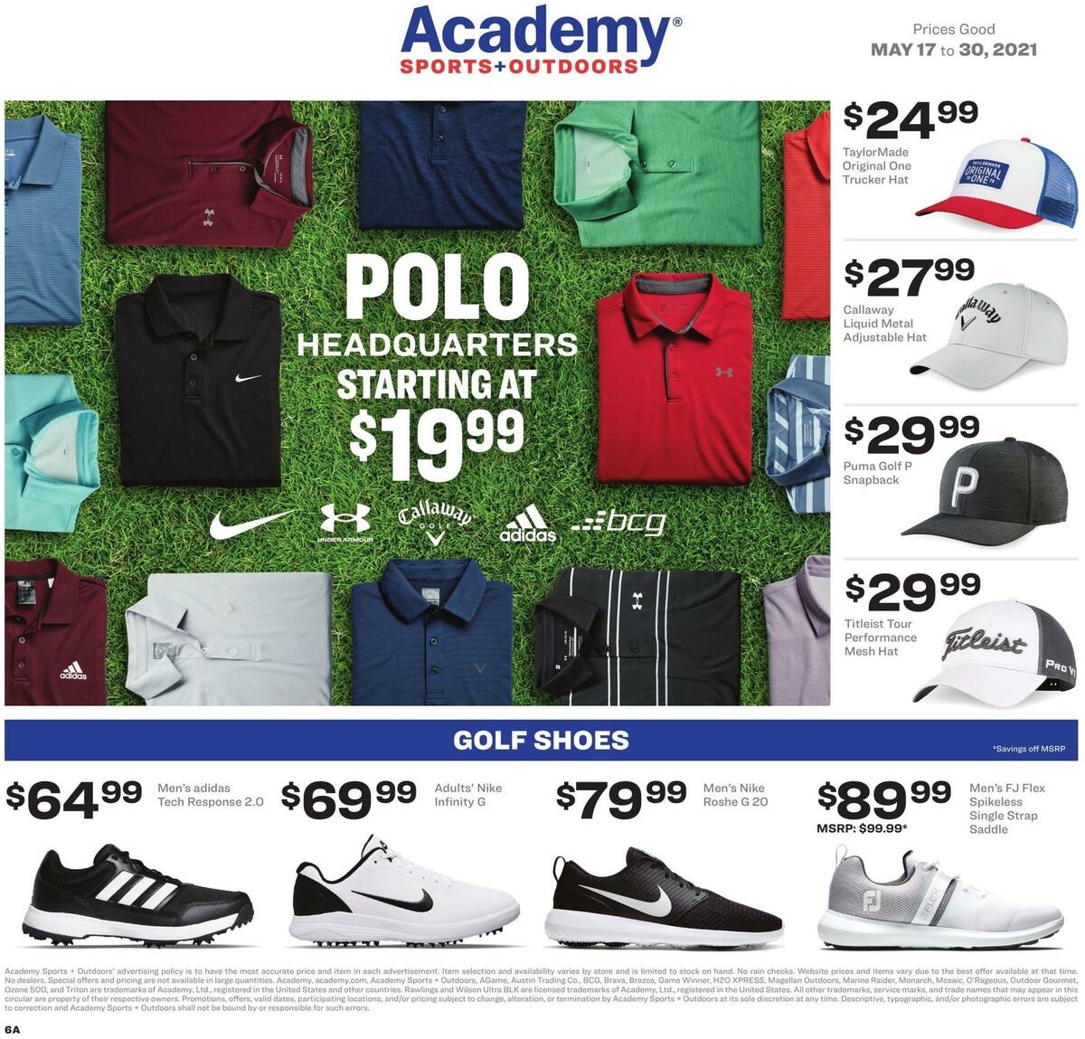 Academy Sports + Outdoors Golf Guide Weekly Ad from May 17