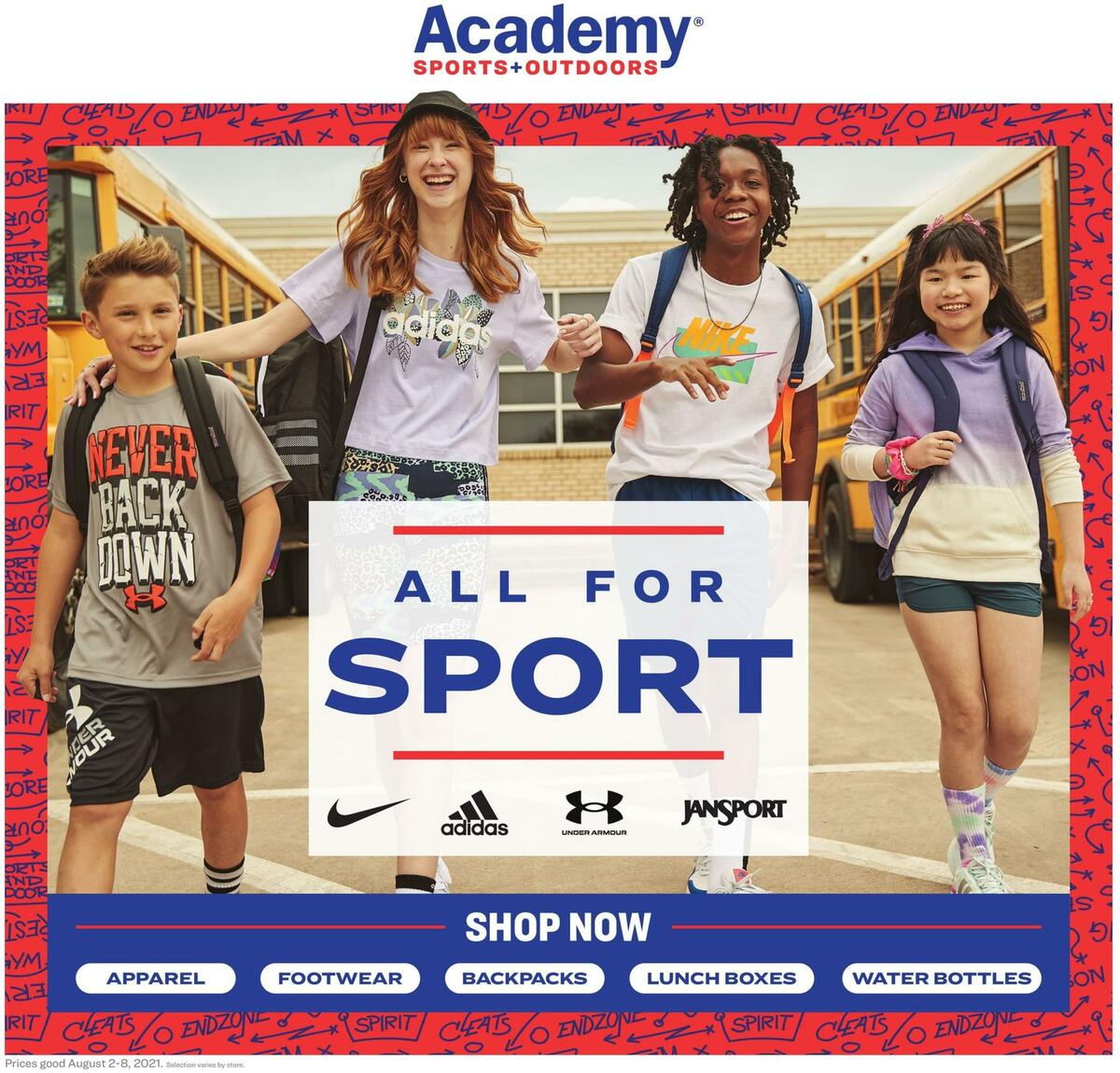 Academy Sports + Outdoors Kids Ad Weekly Ad from August 2