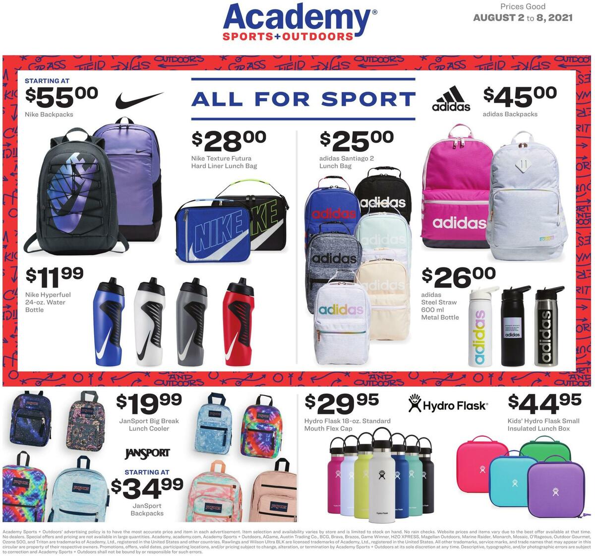 Academy Sports + Outdoors Kids Ad Weekly Ad from August 2