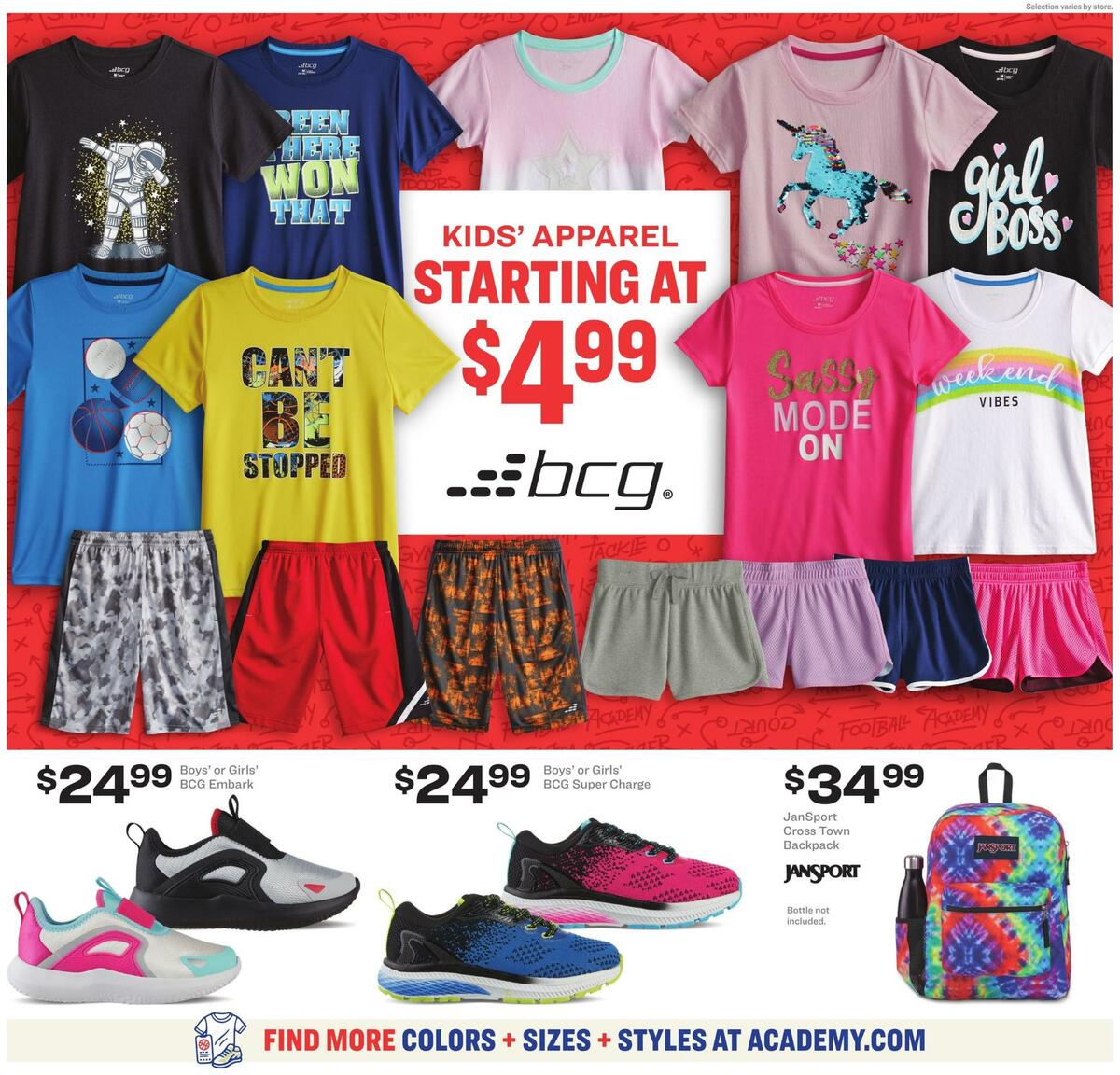 Academy Sports + Outdoors Kids Ad Weekly Ad from August 2