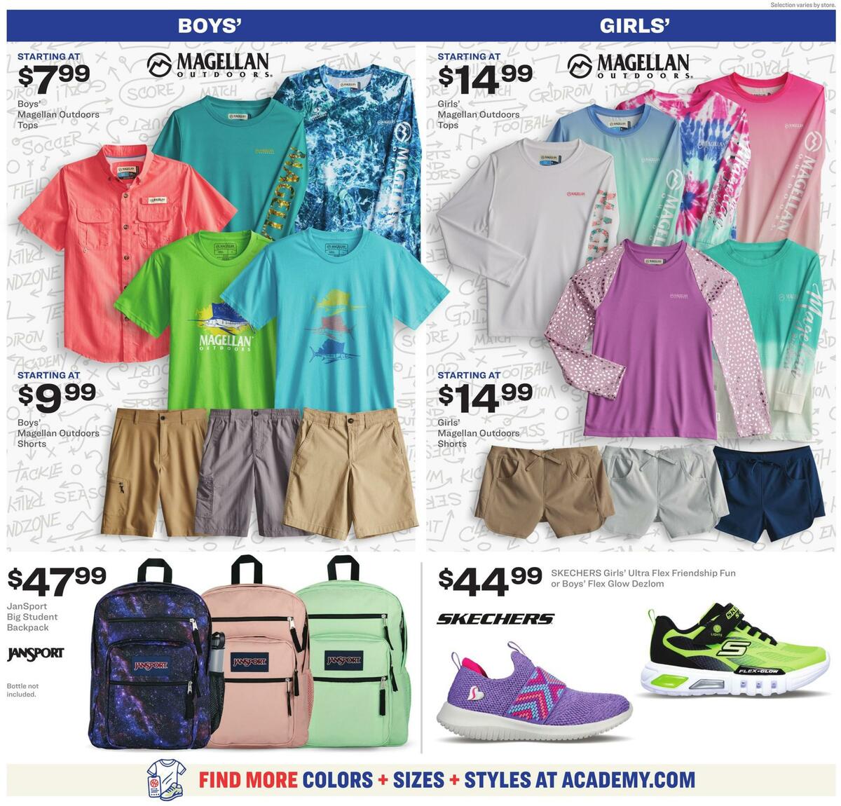 Academy Sports + Outdoors Kids Ad Weekly Ad from August 2