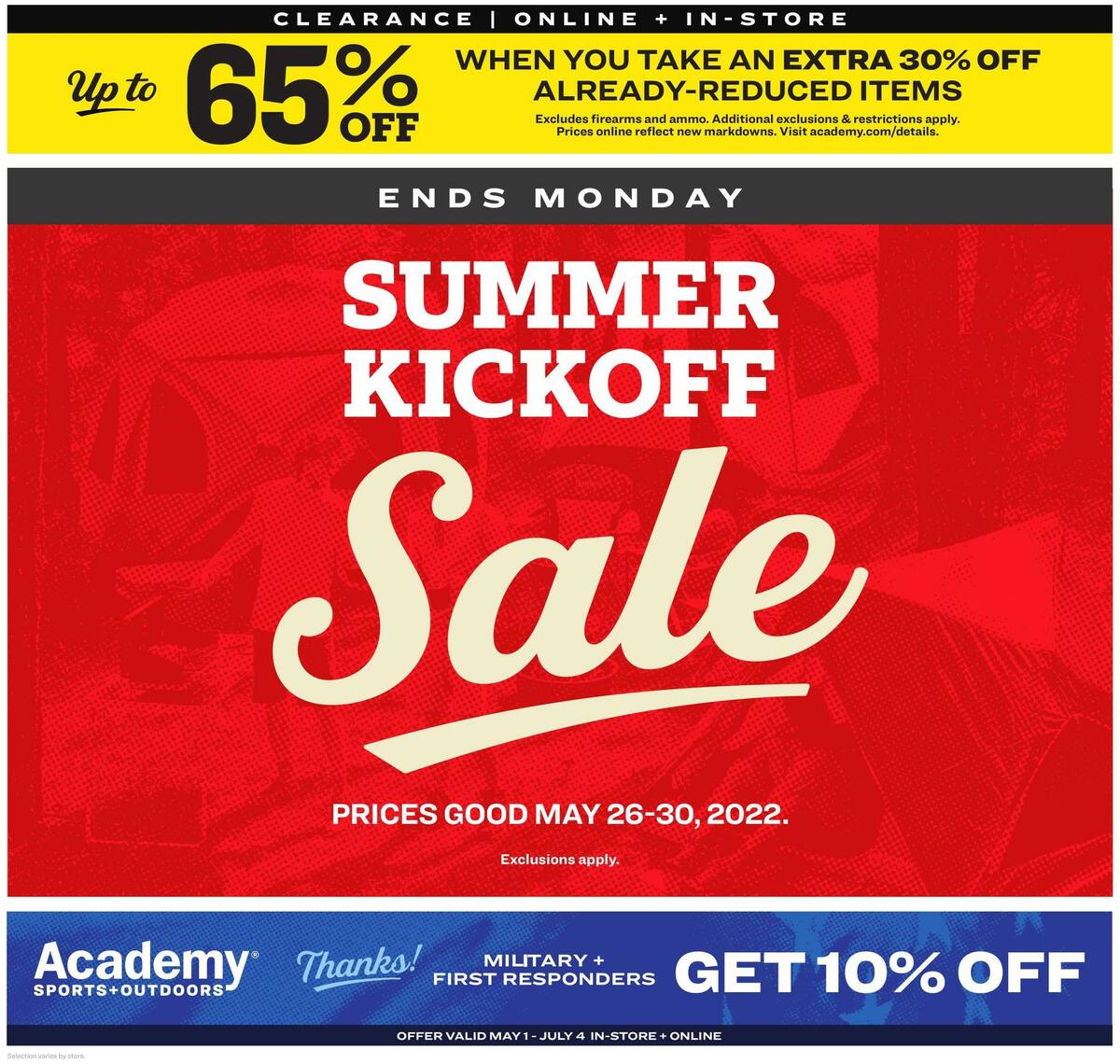 Academy Sports + Outdoors Kickoff Summer Sale Weekly Ad from May 26