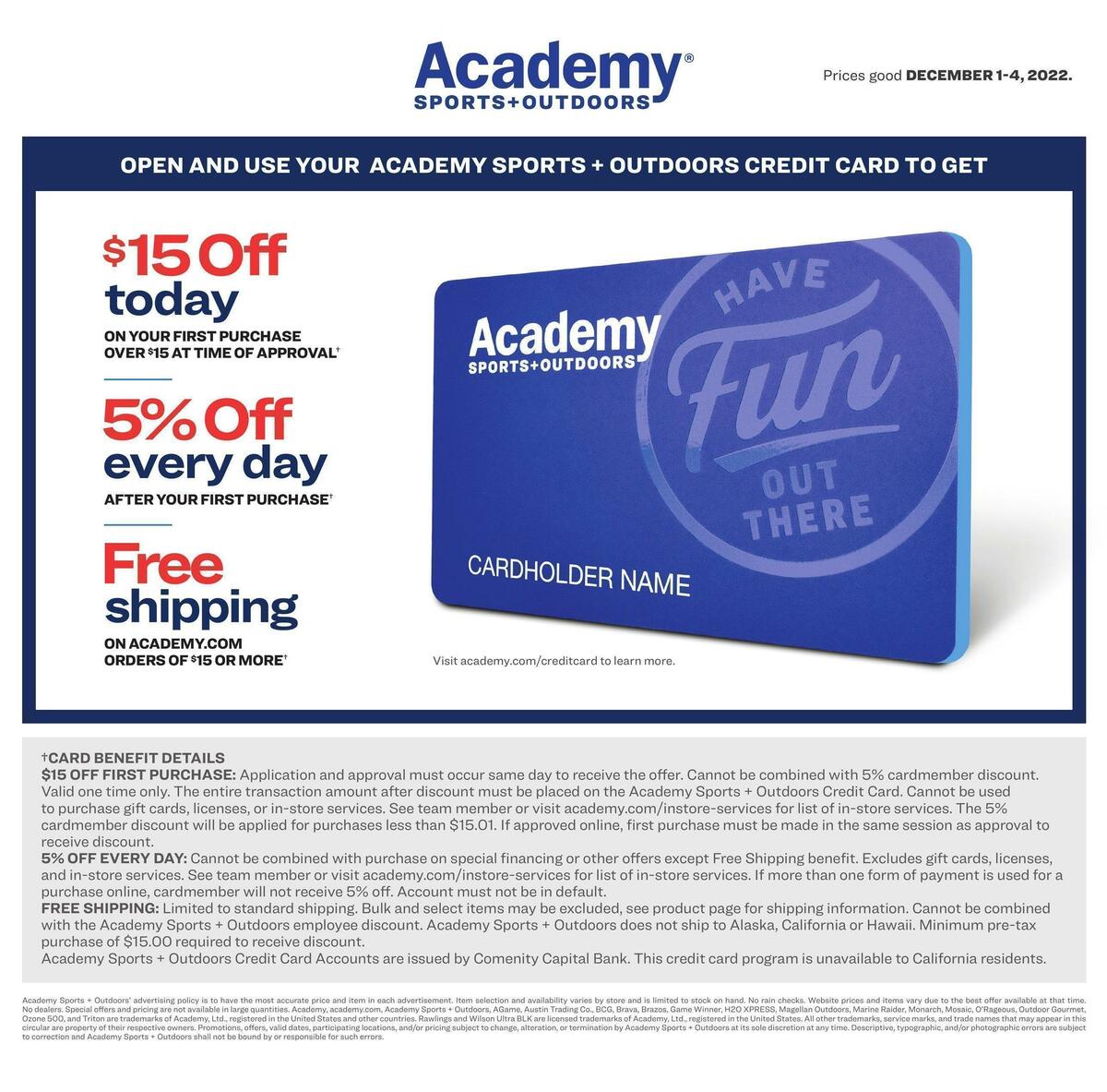 Academy Sports + Outdoors 4 Days Only Hot Deals Weekly Ad from December 1