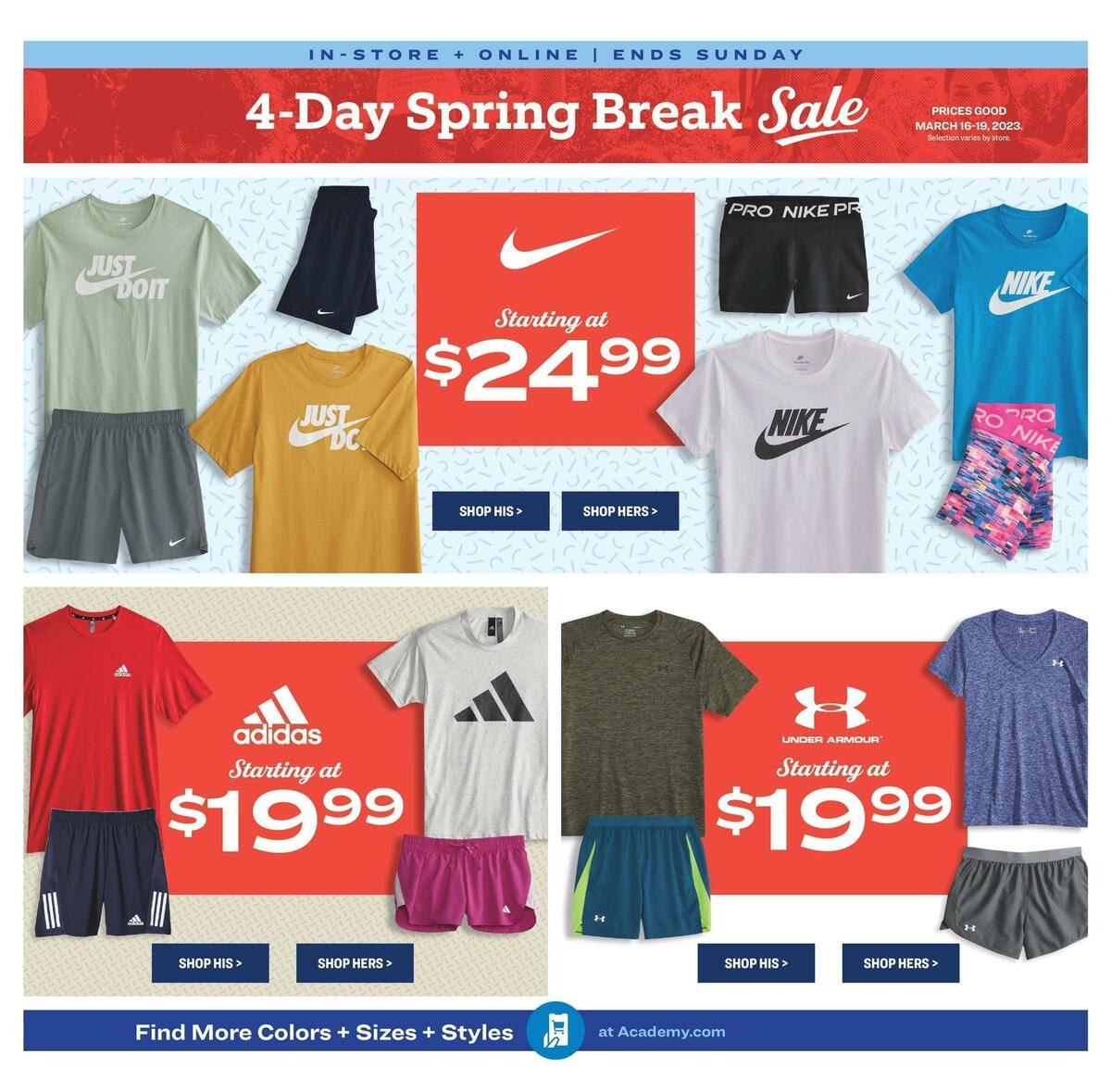 Academy Sports + Outdoors 4-Day Sale Weekly Ad from March 16