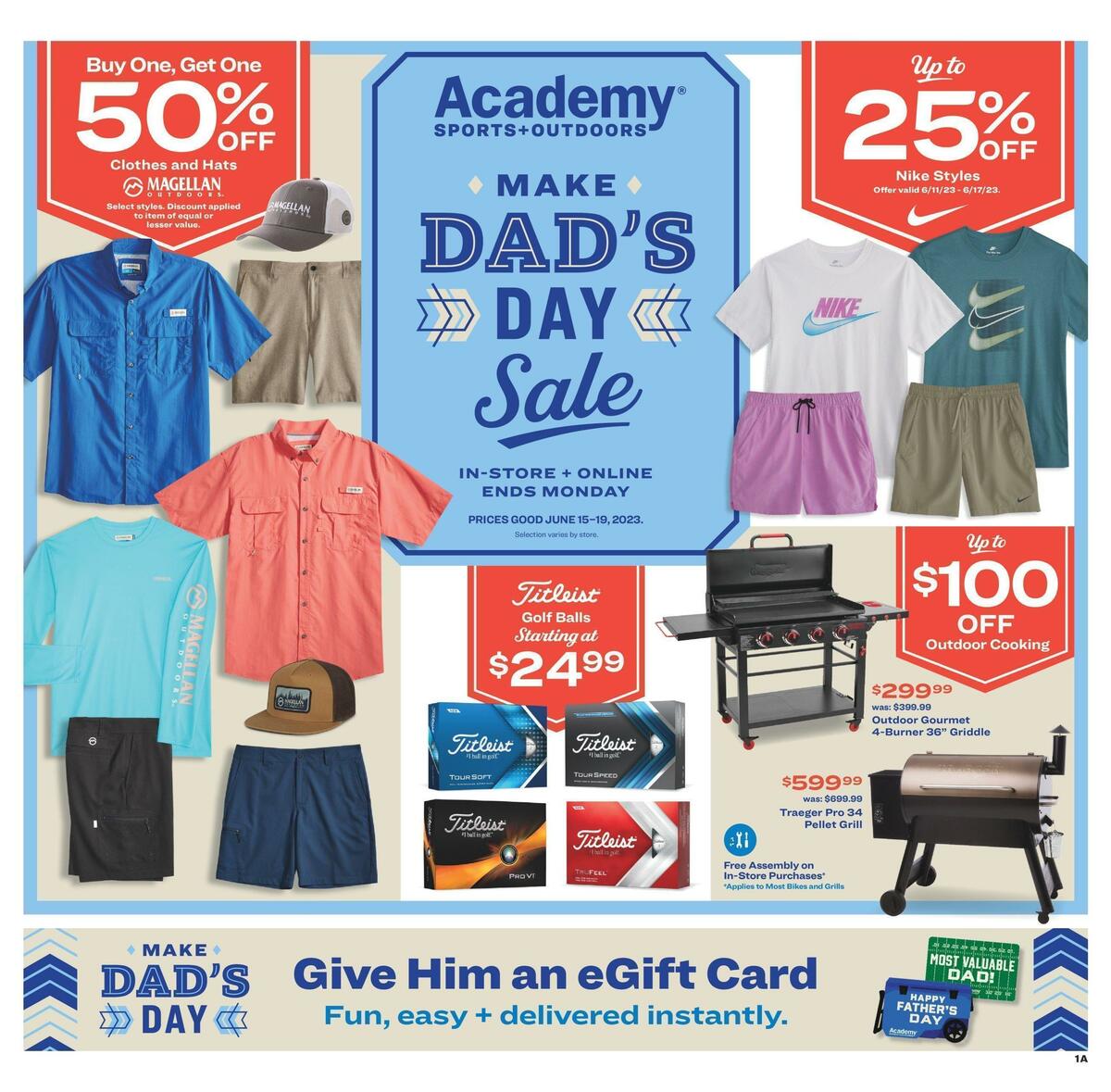 Academy Sports + Outdoors Dad's Day Sale Weekly Ad from June 15