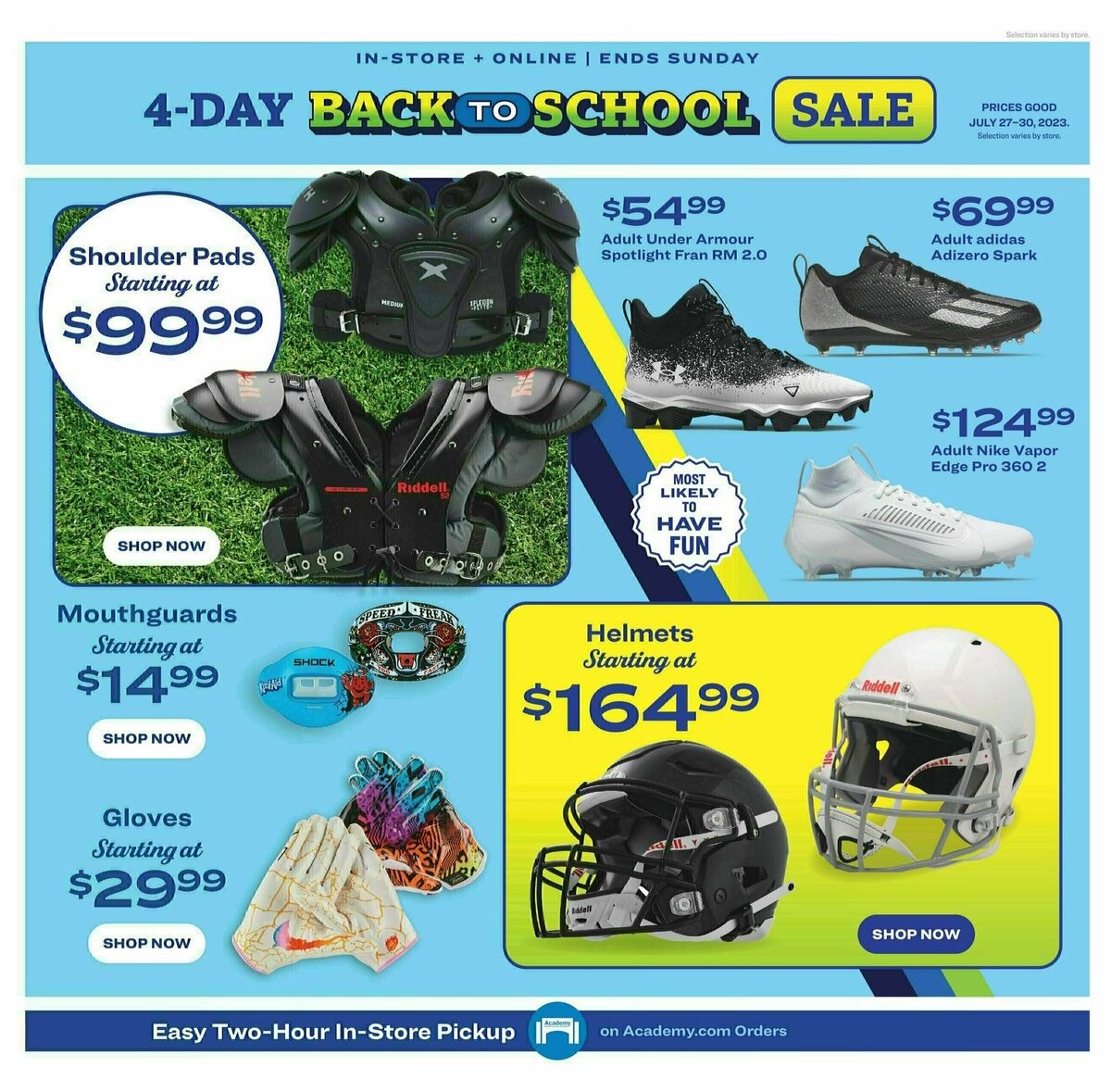 Academy Sports + Outdoors 4-Day Sale Weekly Ad from July 27