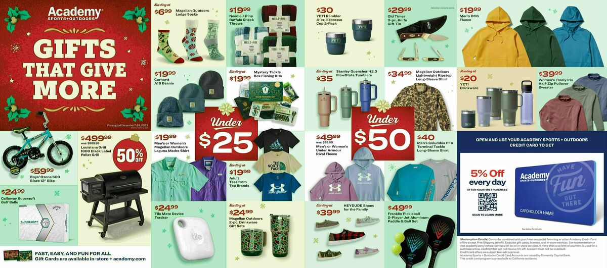 Academy Sports + Outdoors Holiday Value Guide Weekly Ad from December 7