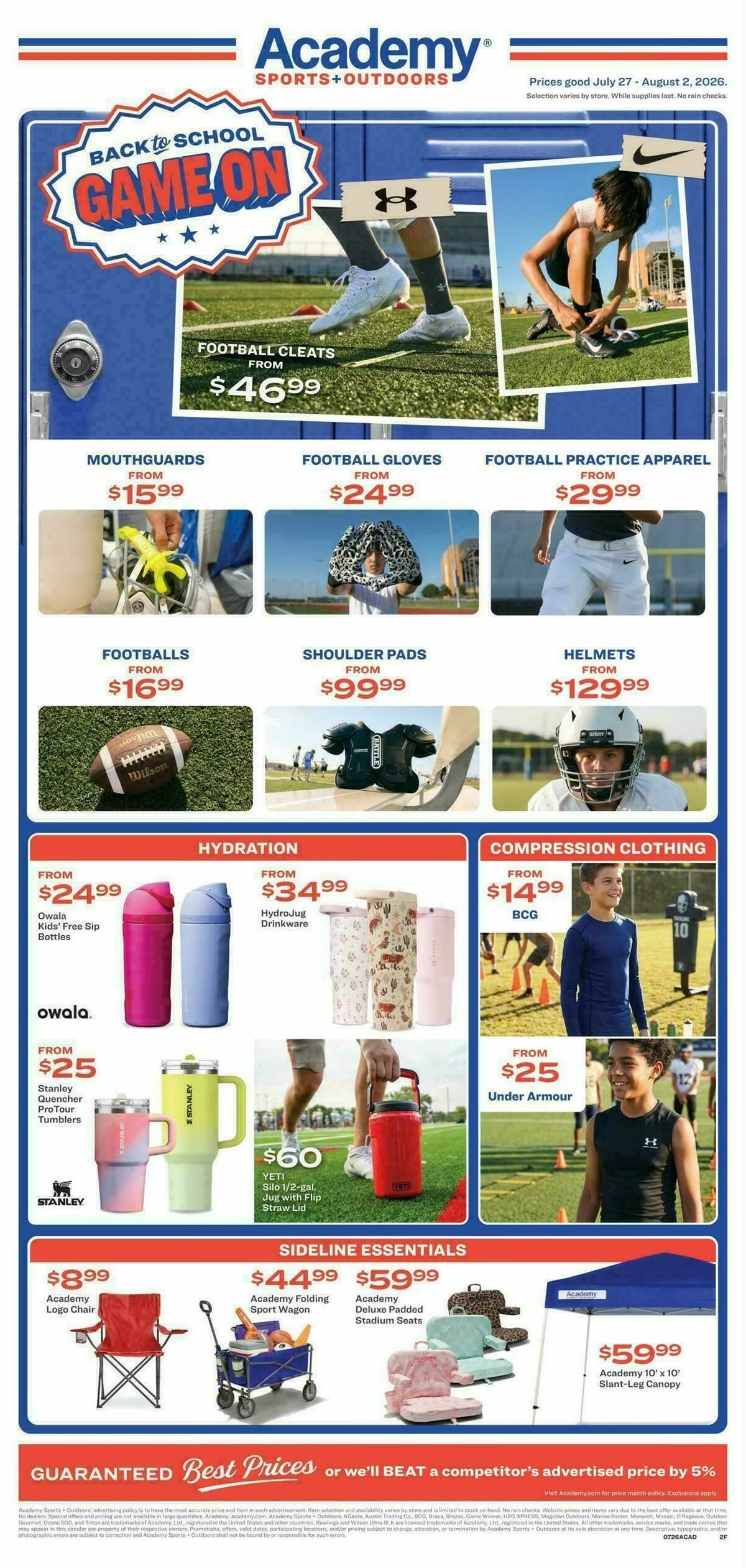 Academy Sports + Outdoors Back To School Weekly Ad from July 27