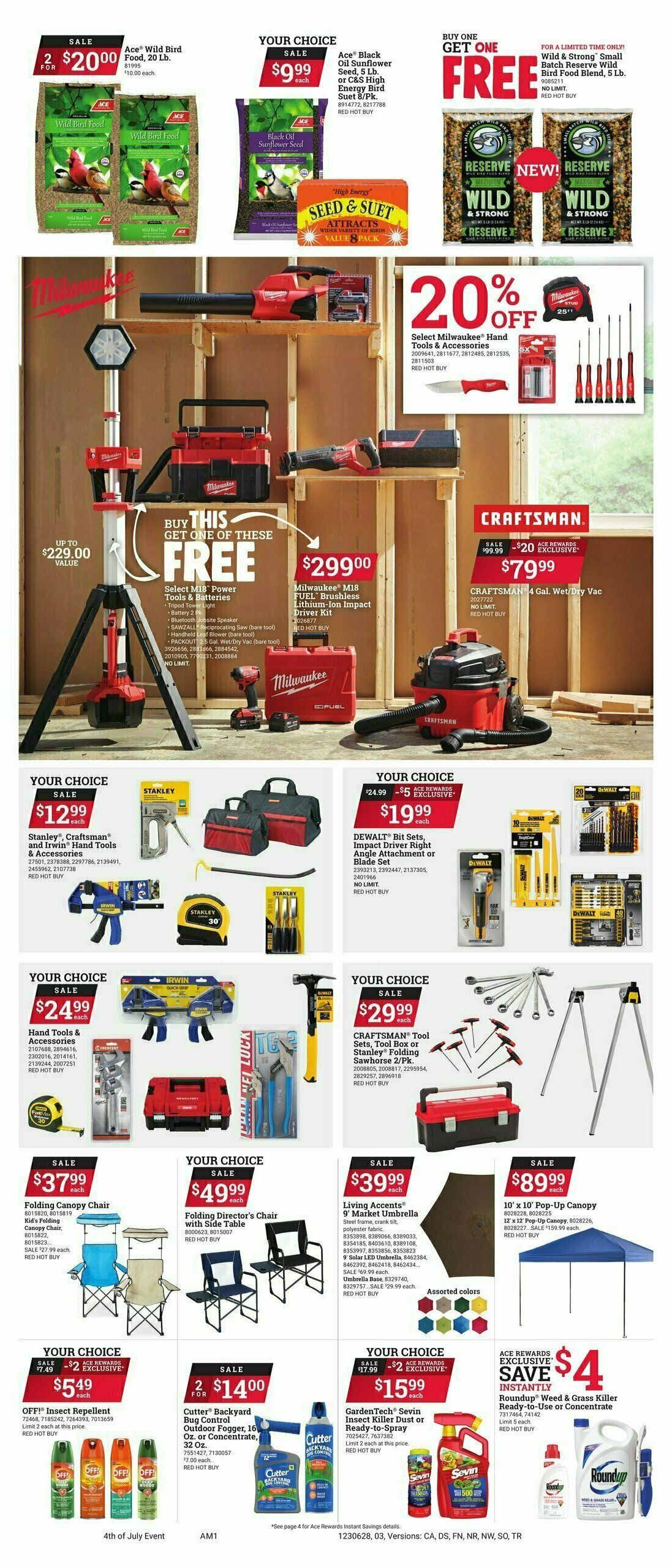 Ace Hardware 4th of July Event Weekly Ad from June 28