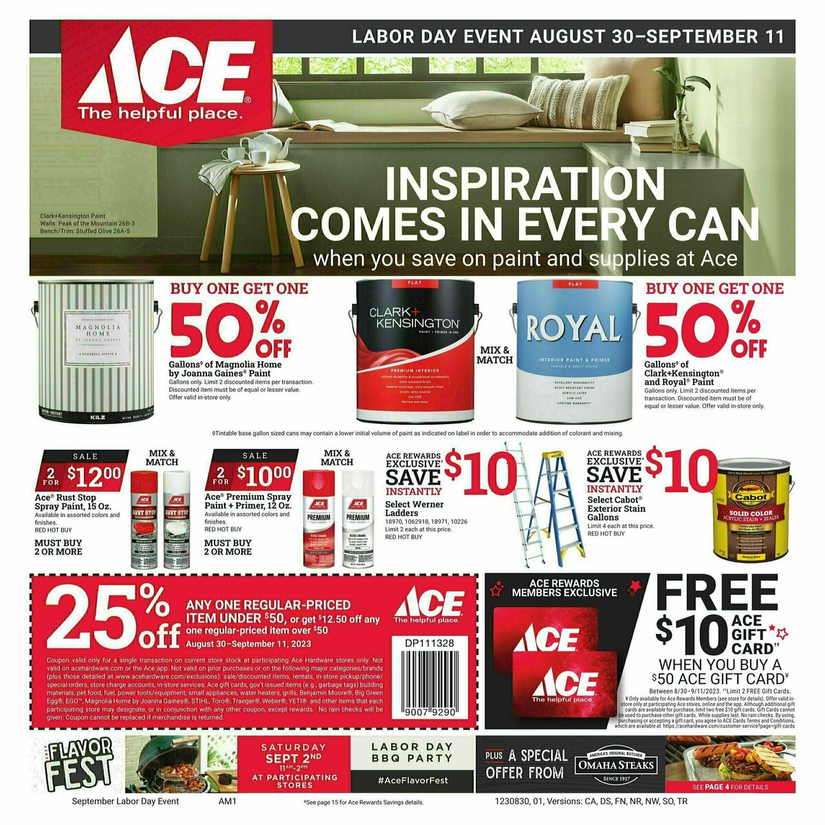 Ace Hardware Labor Day Weekly Ad from August 30