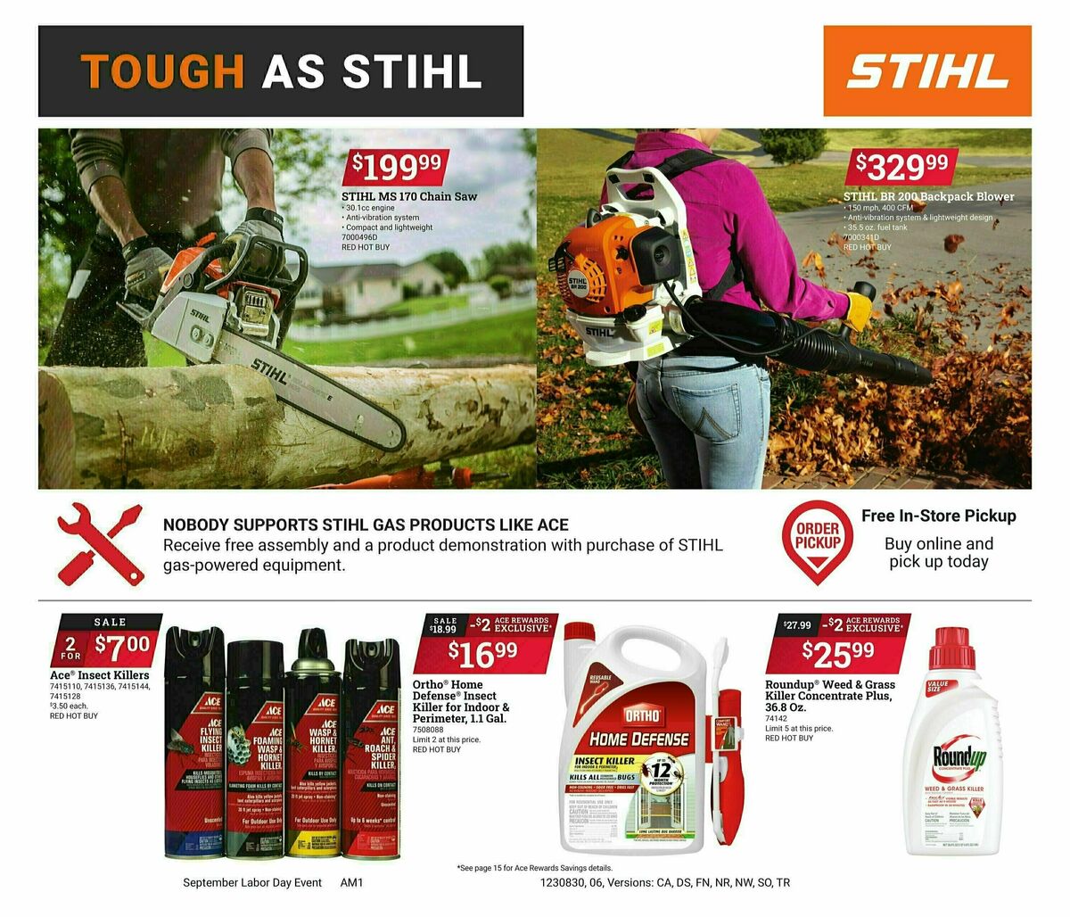 Ace Hardware Labor Day Weekly Ad from August 30