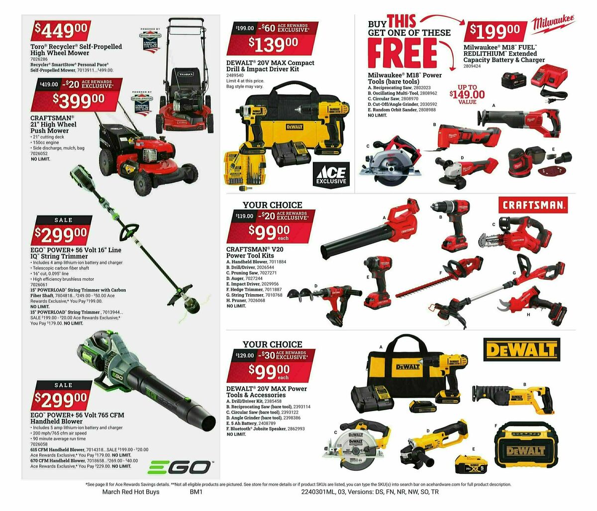 Ace Hardware March Red Hot Buys Weekly Ad from March 1