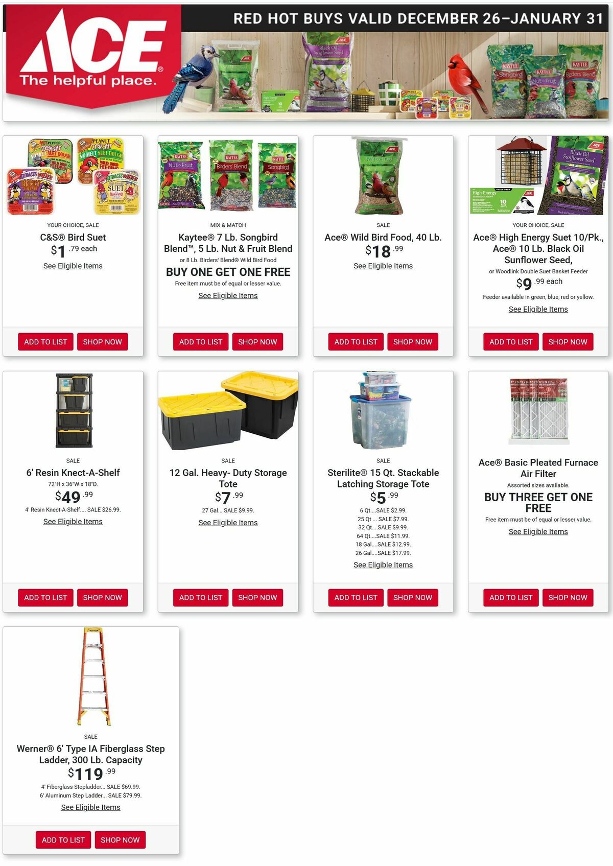 Ace Hardware Weekly Ad from December 26