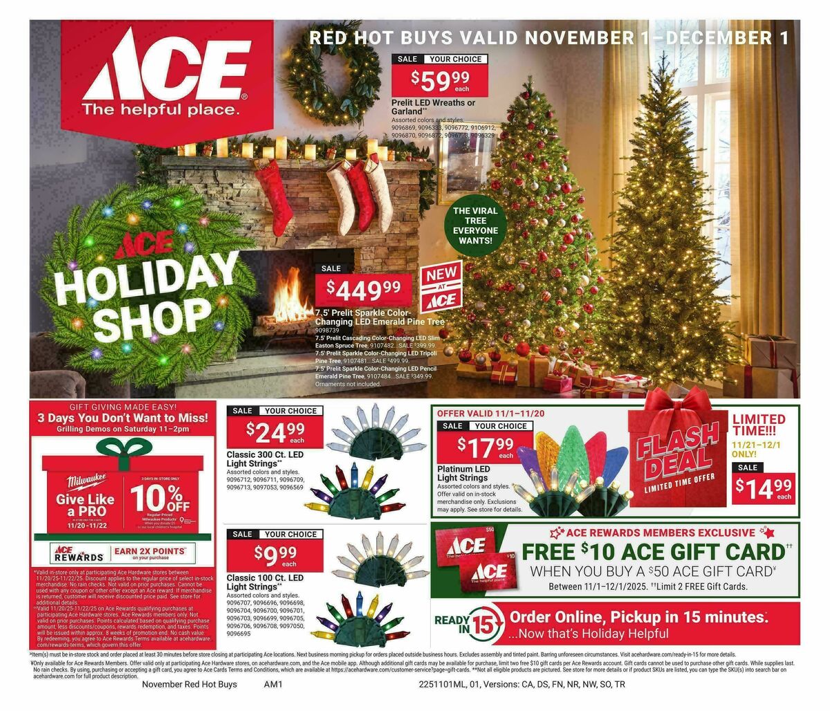 Ace Hardware Holiday Shop Weekly Ad from November 1