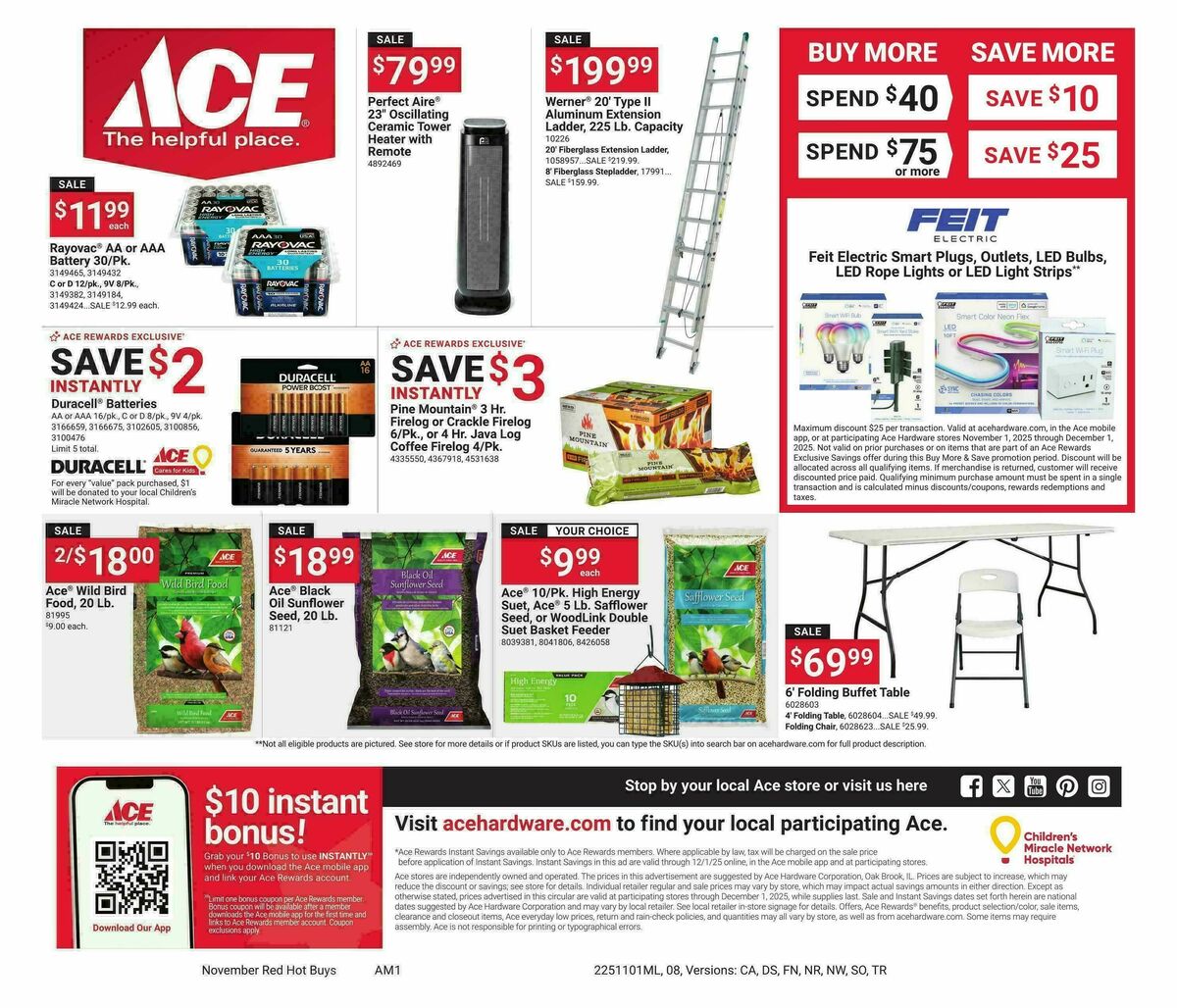 Ace Hardware Holiday Shop Weekly Ad from November 1
