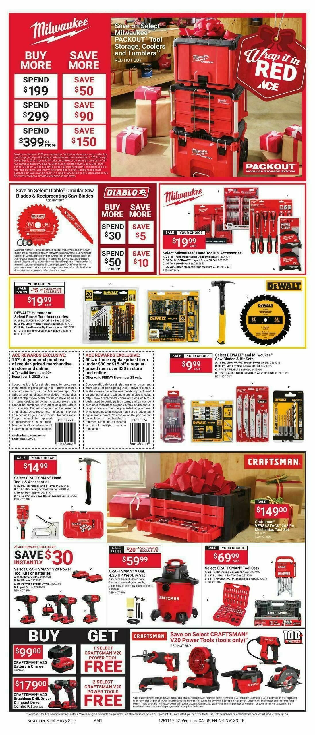 Ace Hardware Black Friday Weekly Ad from November 1