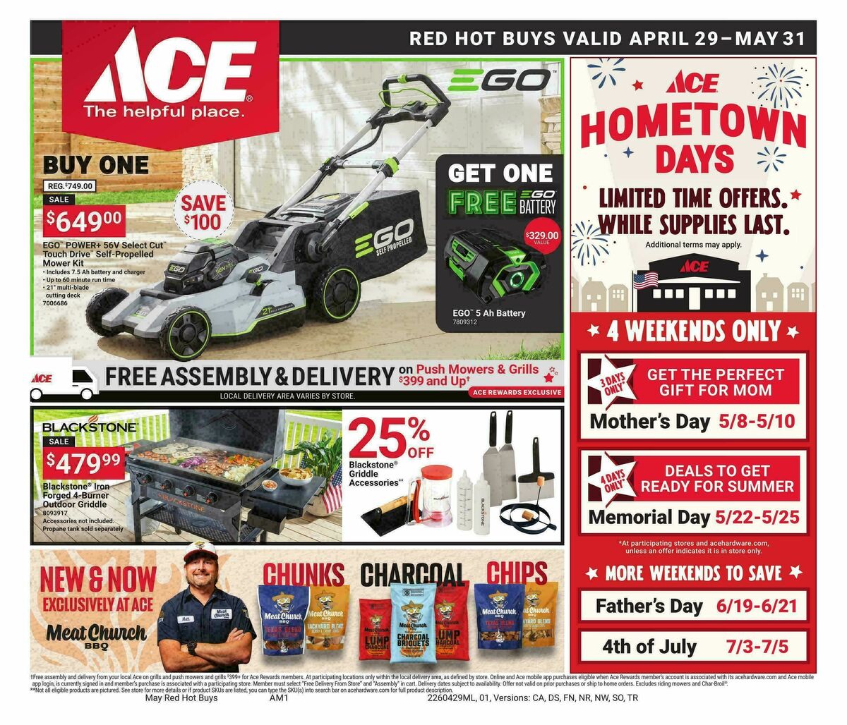 Ace Hardware May Month Long Red Hot Buys Weekly Ad from April 29