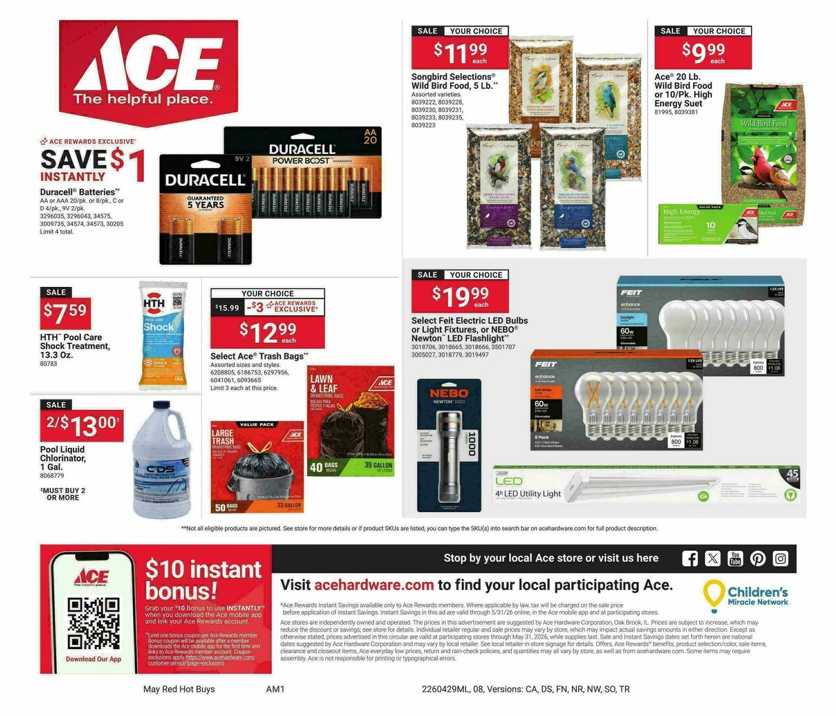 Ace Hardware May Month Long Red Hot Buys Weekly Ad from April 29