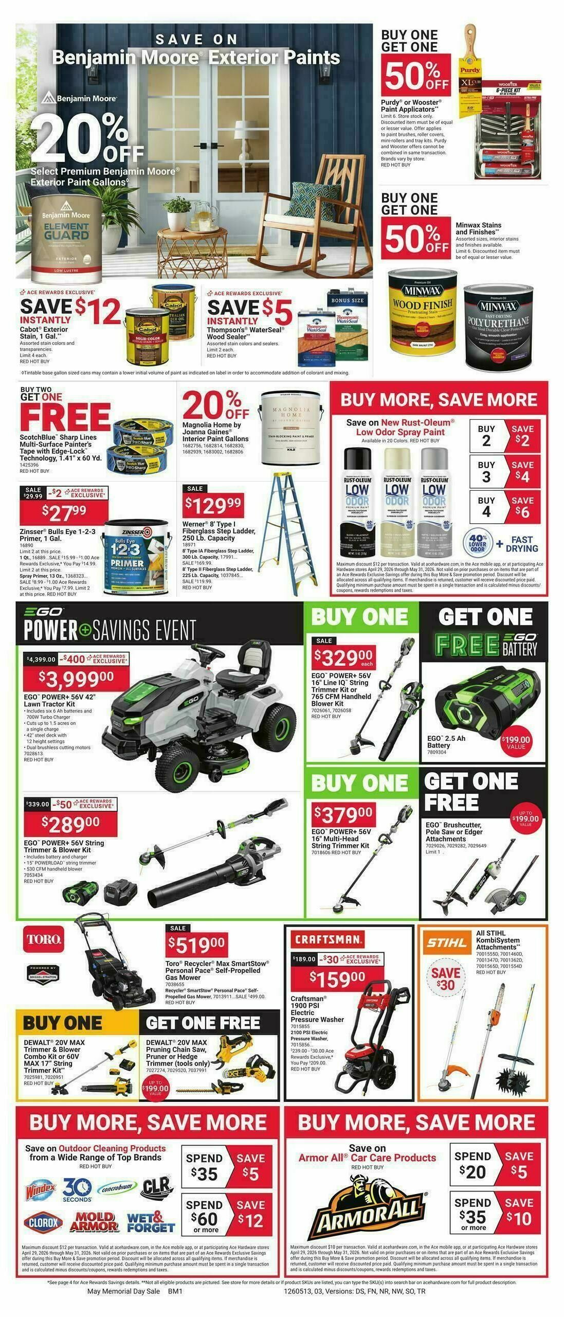 Ace Hardware Memorial Day Weekly Ad from May 13