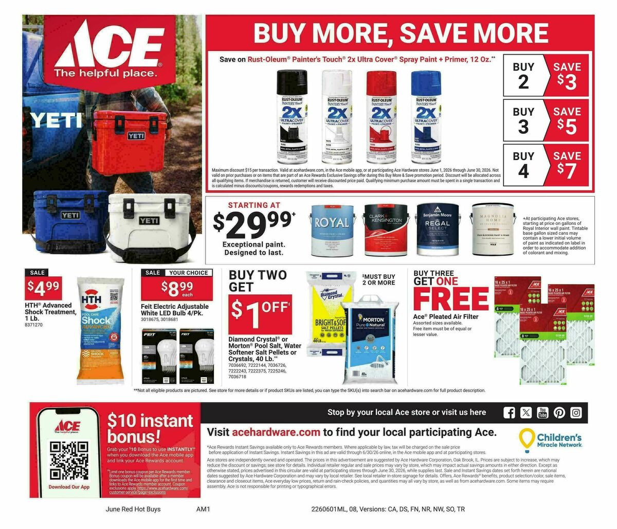 Ace Hardware June Month Long Red Hot Buys Weekly Ad from June 1
