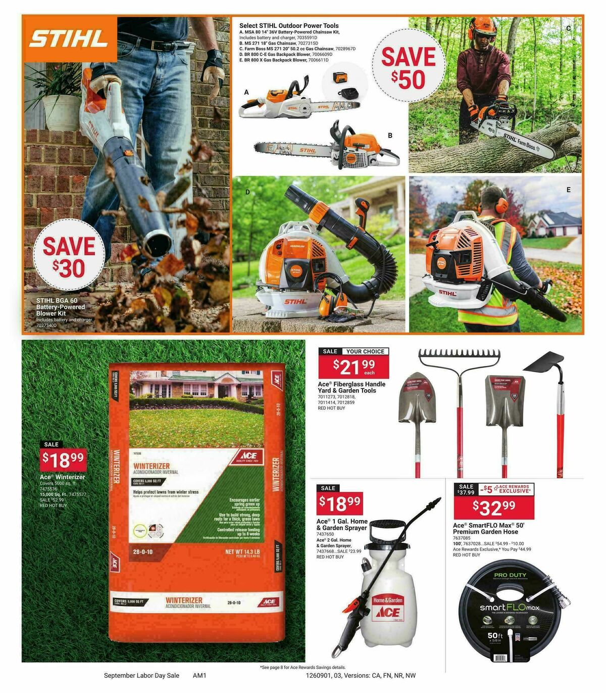 Ace Hardware September Labor Day Weekly Ad from September 1