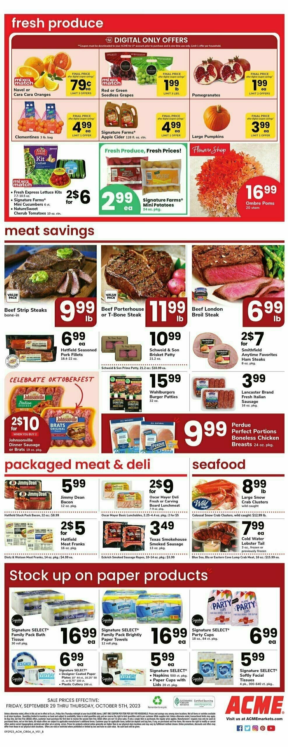 ACME Markets Weekly Ad from September 29