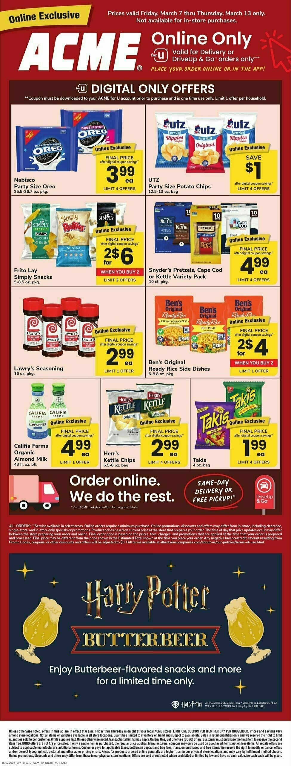 ACME Markets BONUS ONLINE SAVINGS Weekly Ad from March 7