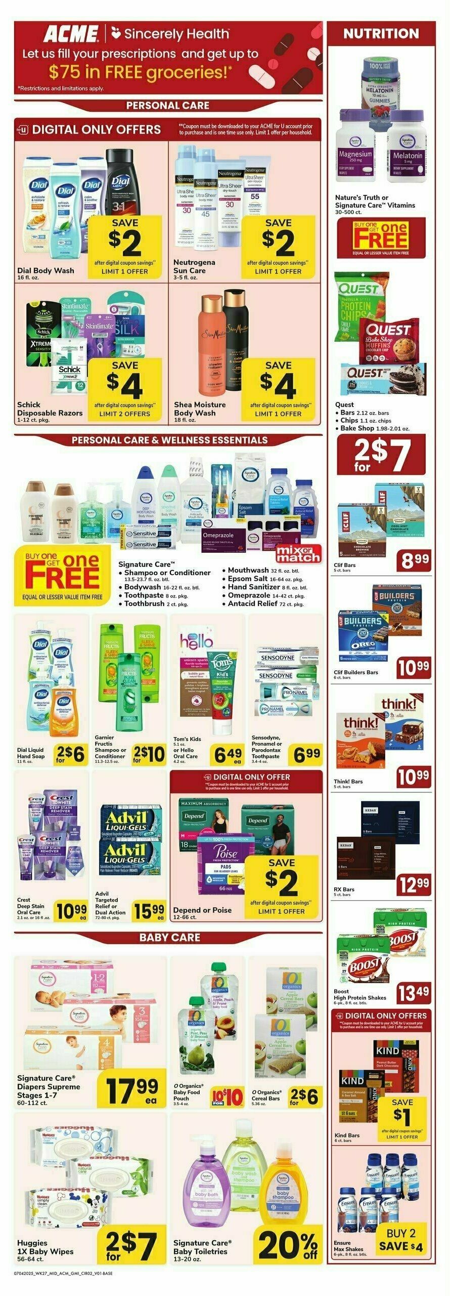 ACME Markets Health, Home & Beauty Weekly Ad from July 4