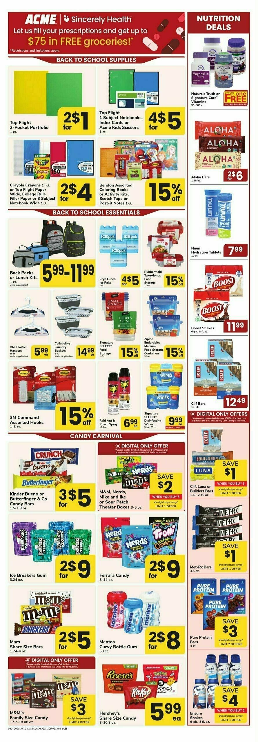 ACME Markets Health, Home & Beauty Weekly Ad from August 1