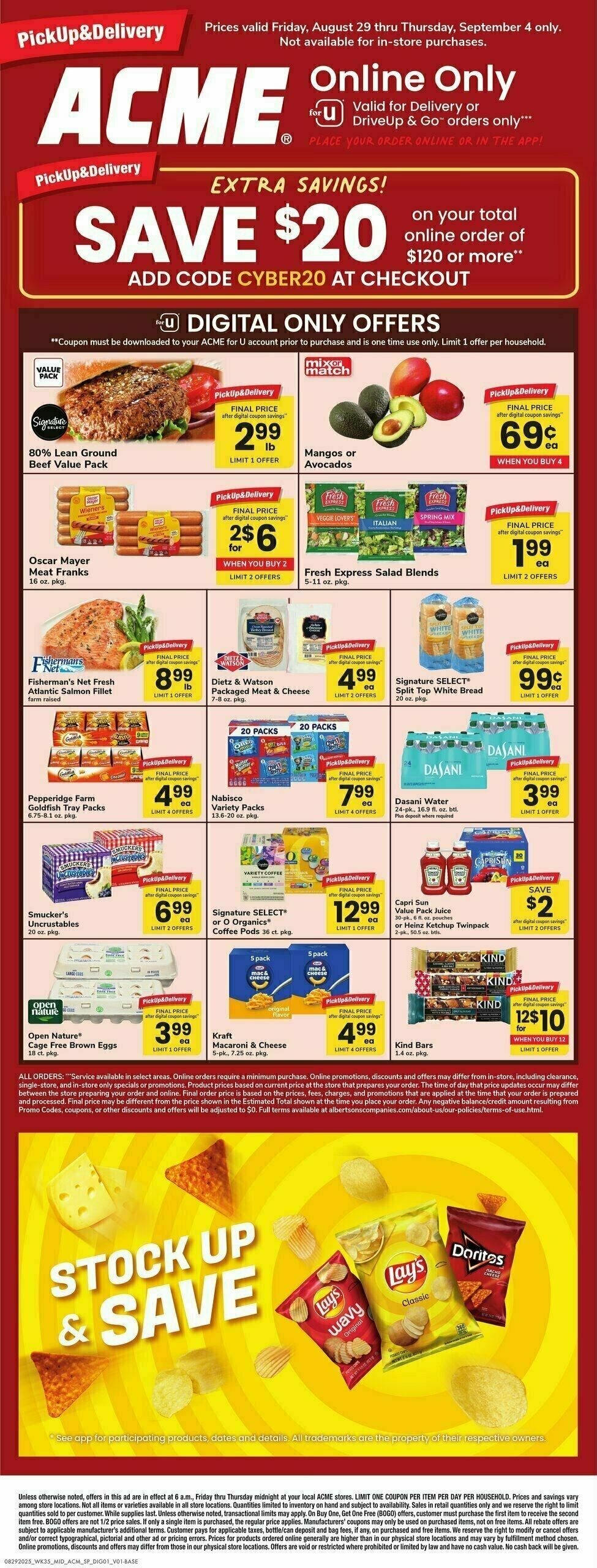 ACME Markets Bonus Online Savings Weekly Ad from August 29