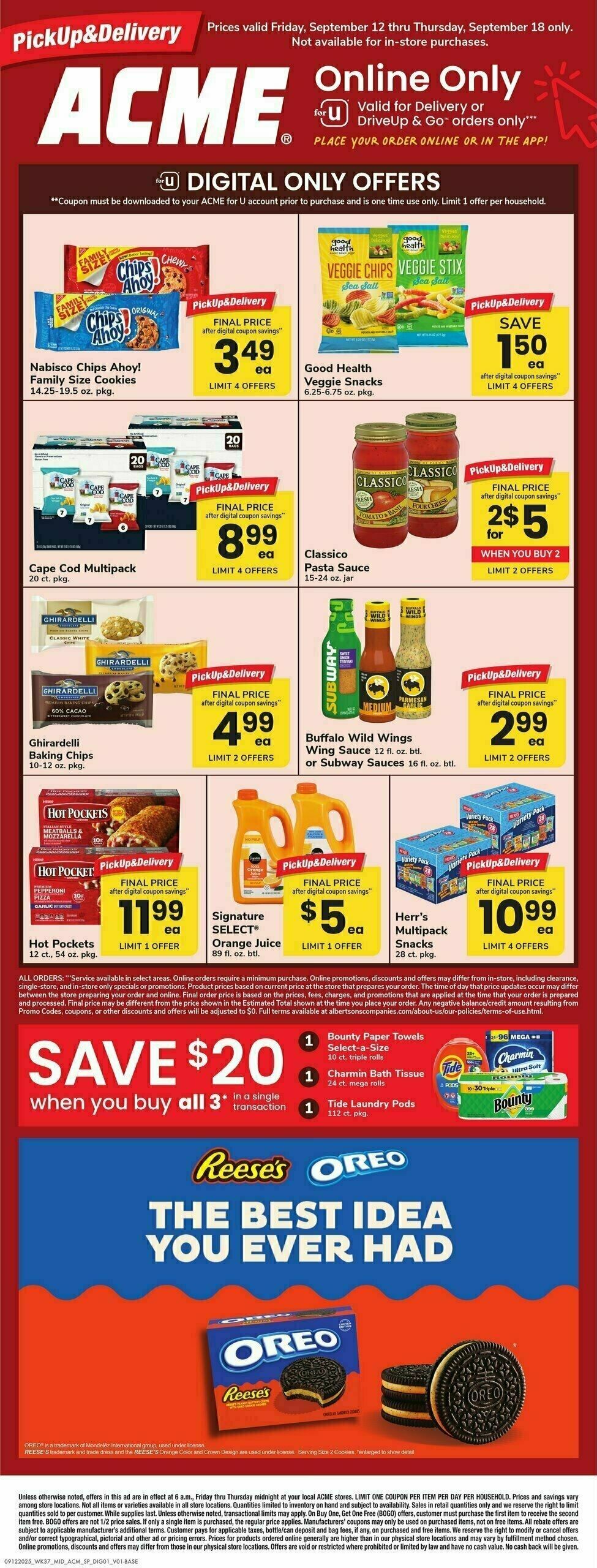 ACME Markets Bonus Online Savings Weekly Ad from September 12