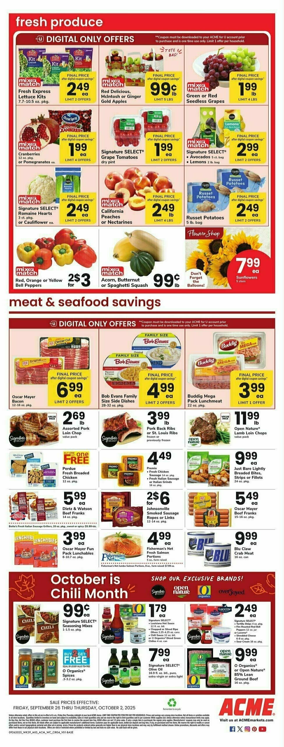 ACME Markets Weekly Ad from September 26