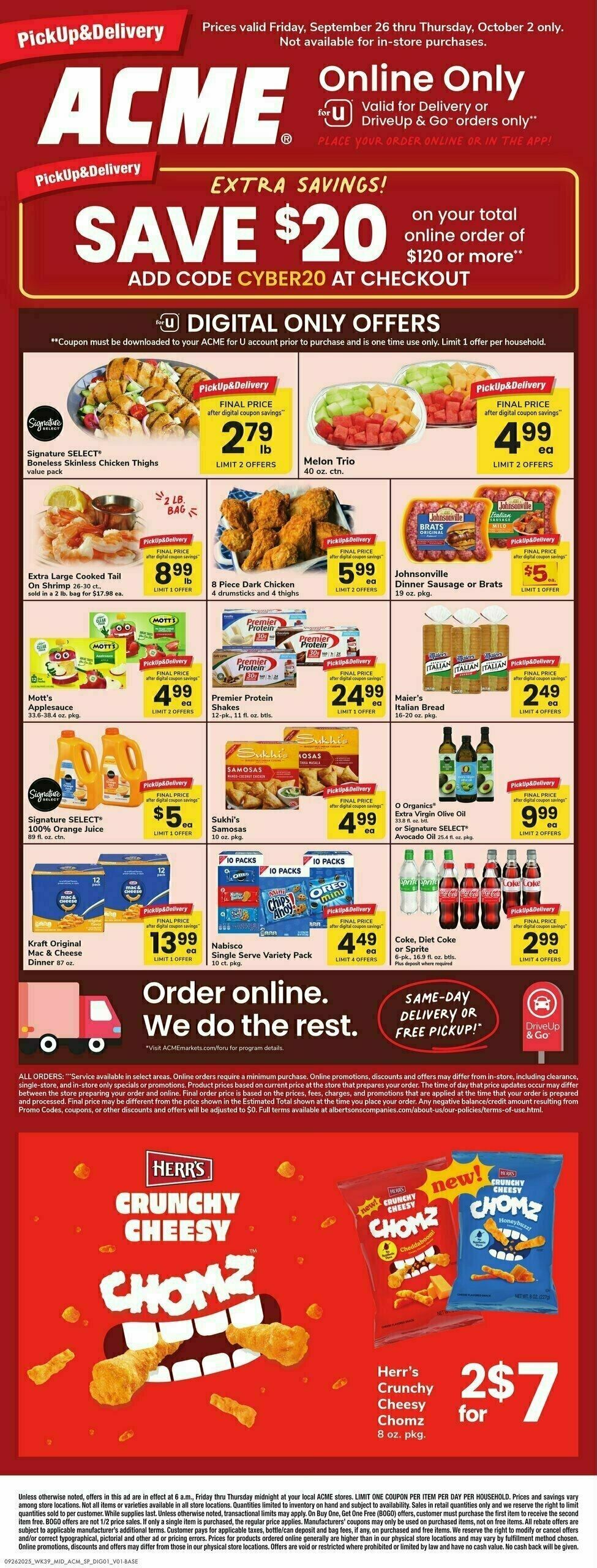 ACME Markets Bonus Online Savings Weekly Ad from September 26