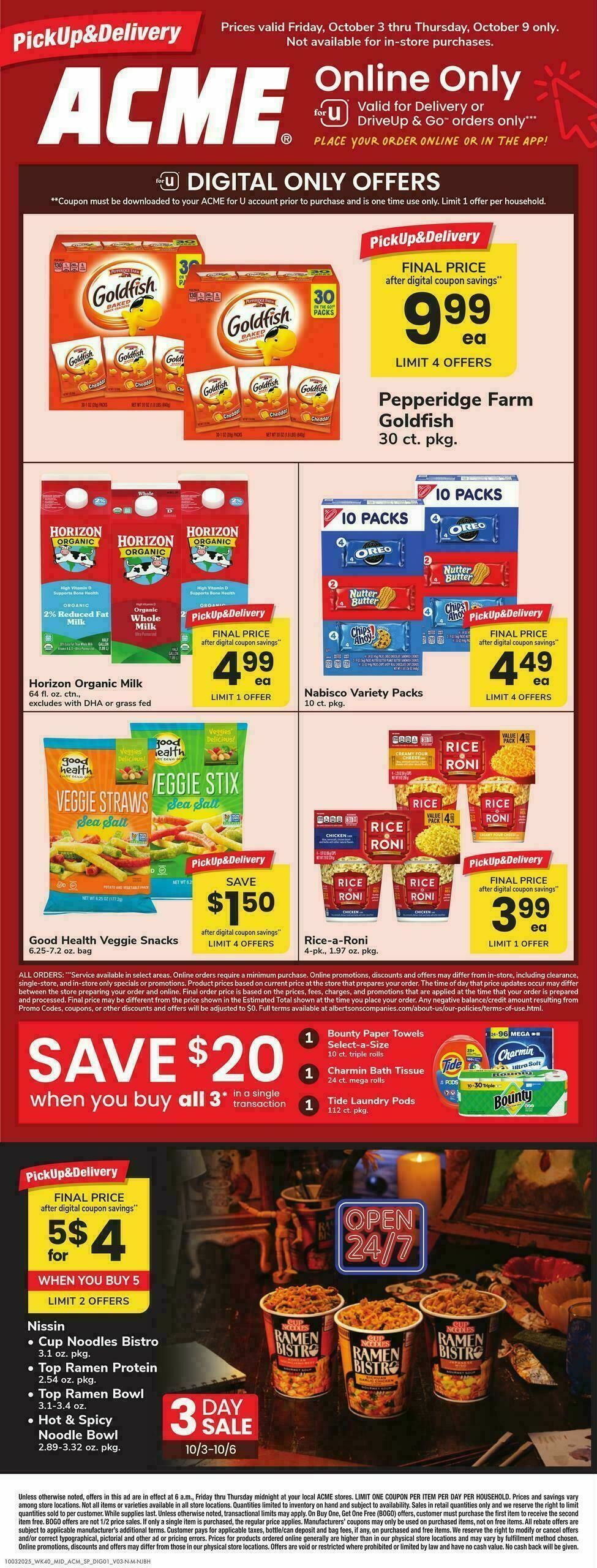 ACME Markets Bonus Online Savings Weekly Ad from October 3