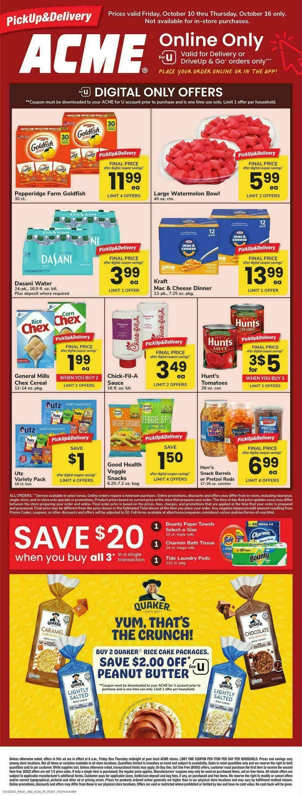 ACME Markets Bonus Online Savings Weekly Ad from October 10