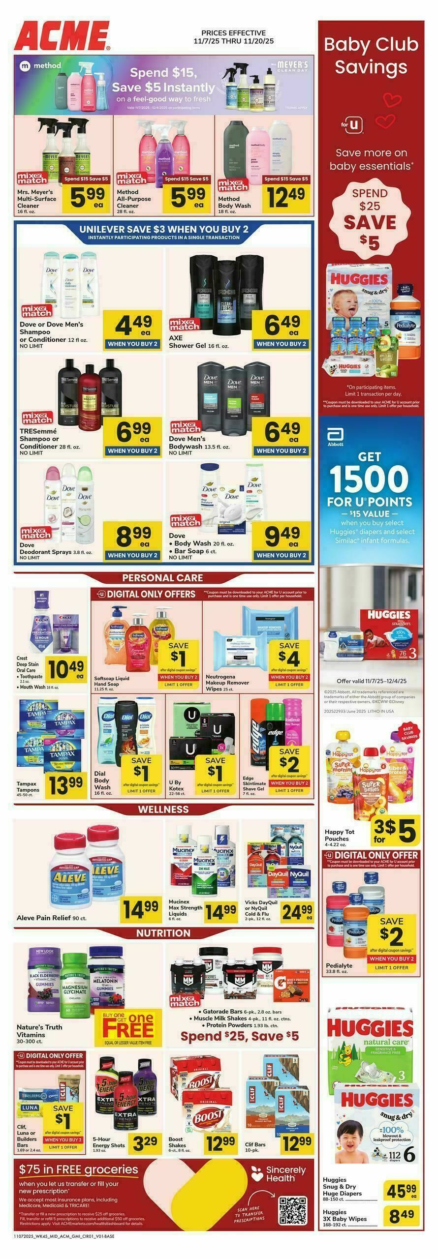 ACME Markets Health, Home & Beauty Weekly Ad from November 7