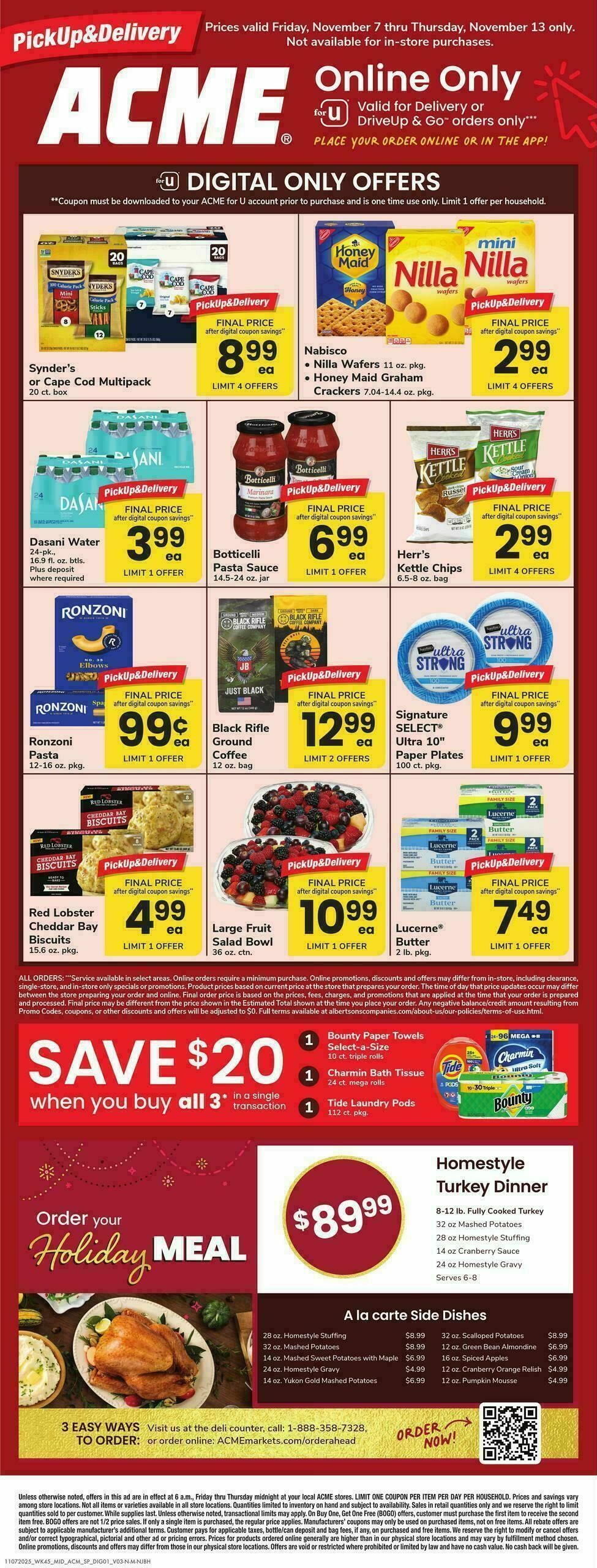 ACME Markets Bonus Online Savings Weekly Ad from November 7
