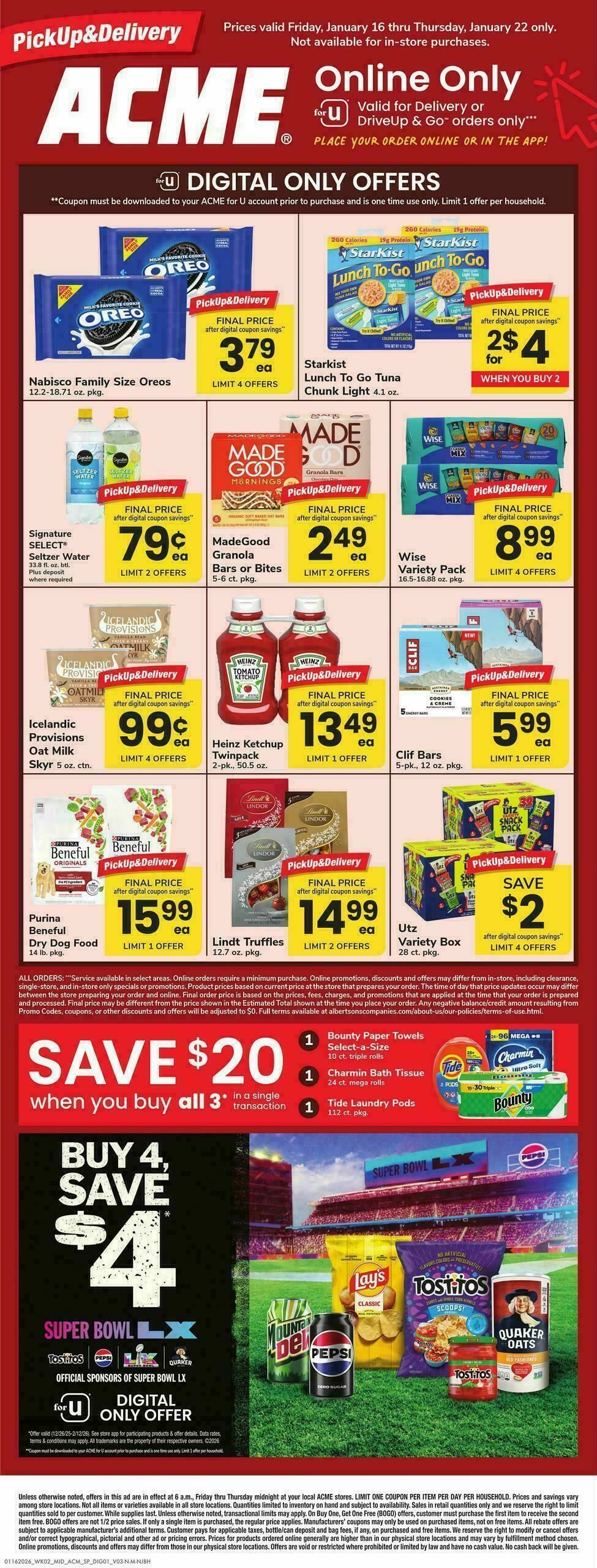 ACME Markets Bonus Online Savings Weekly Ad from January 16