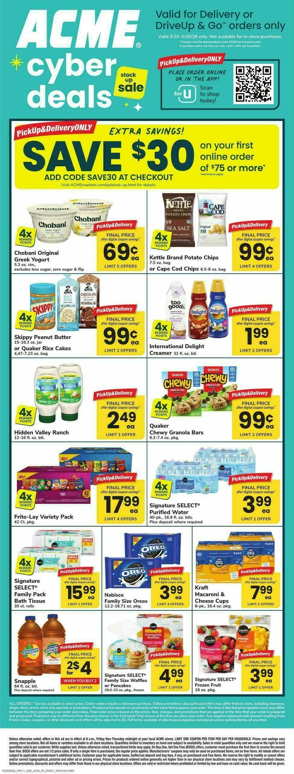 ACME Markets Bonus Online Savings Weekly Ad from March 20