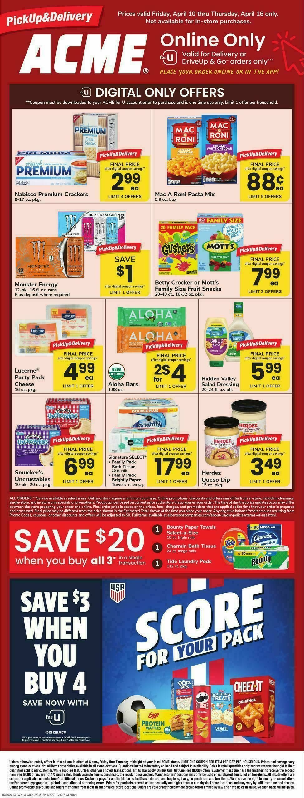 ACME Markets Bonus Online Savings Weekly Ad from April 10