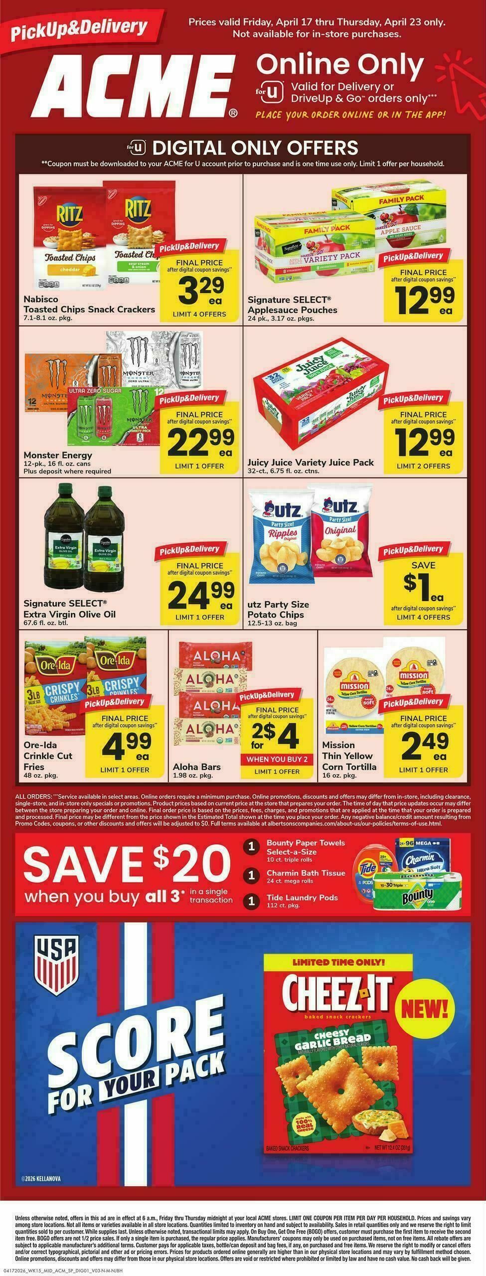 ACME Markets Bonus Online Savings Weekly Ad from April 17