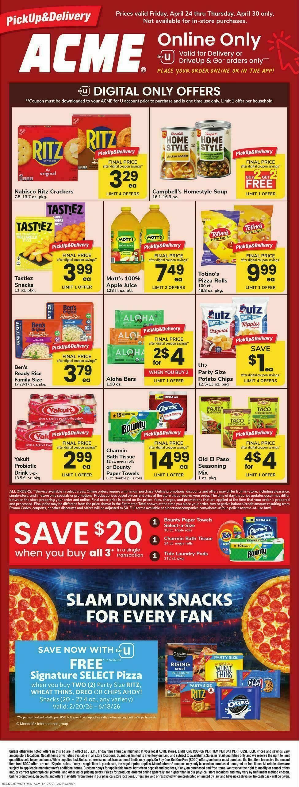 ACME Markets Bonus Online Savings Weekly Ad from April 24