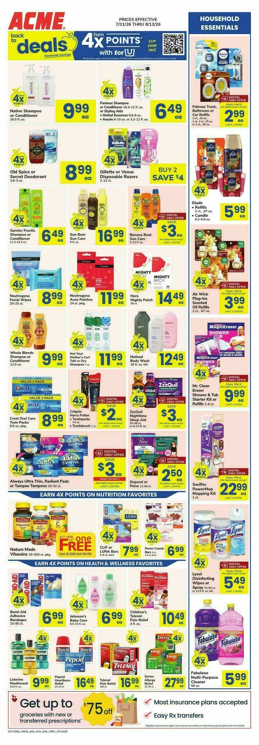 ACME Markets Health, Home & Beauty Weekly Ad from July 31