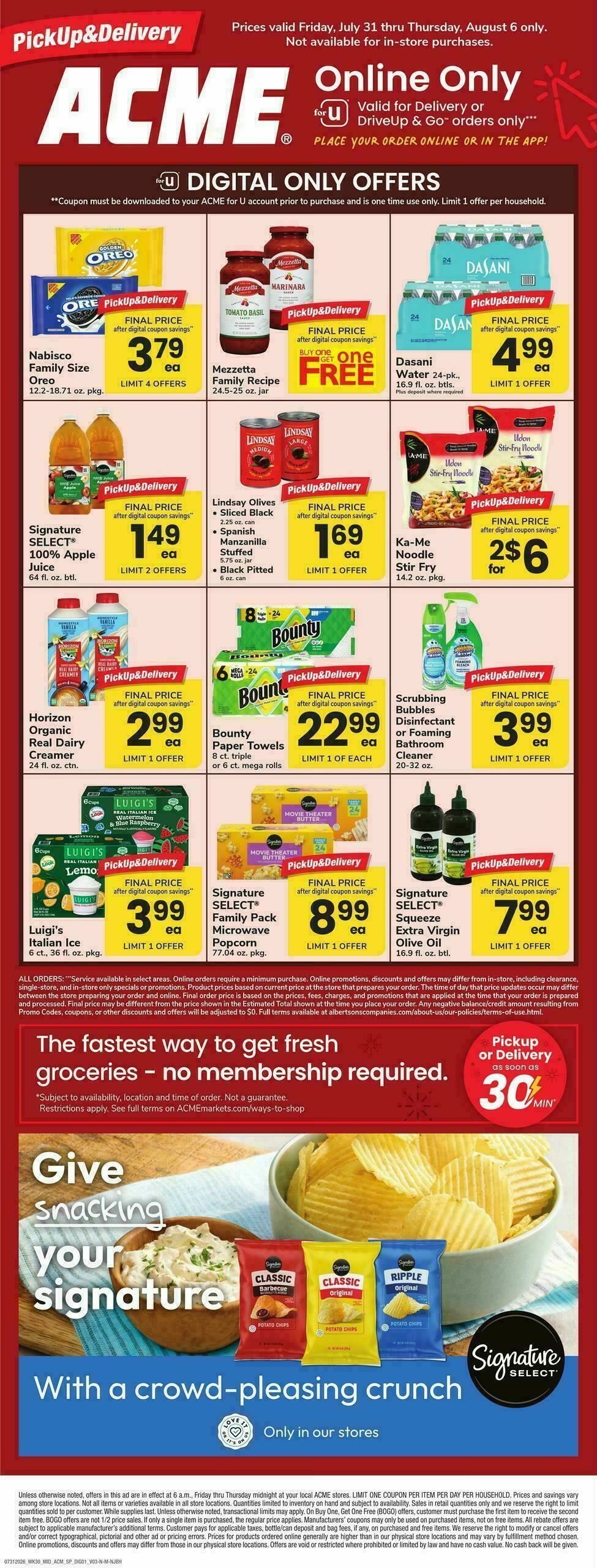 ACME Markets Bonus Online Savings Weekly Ad from July 31