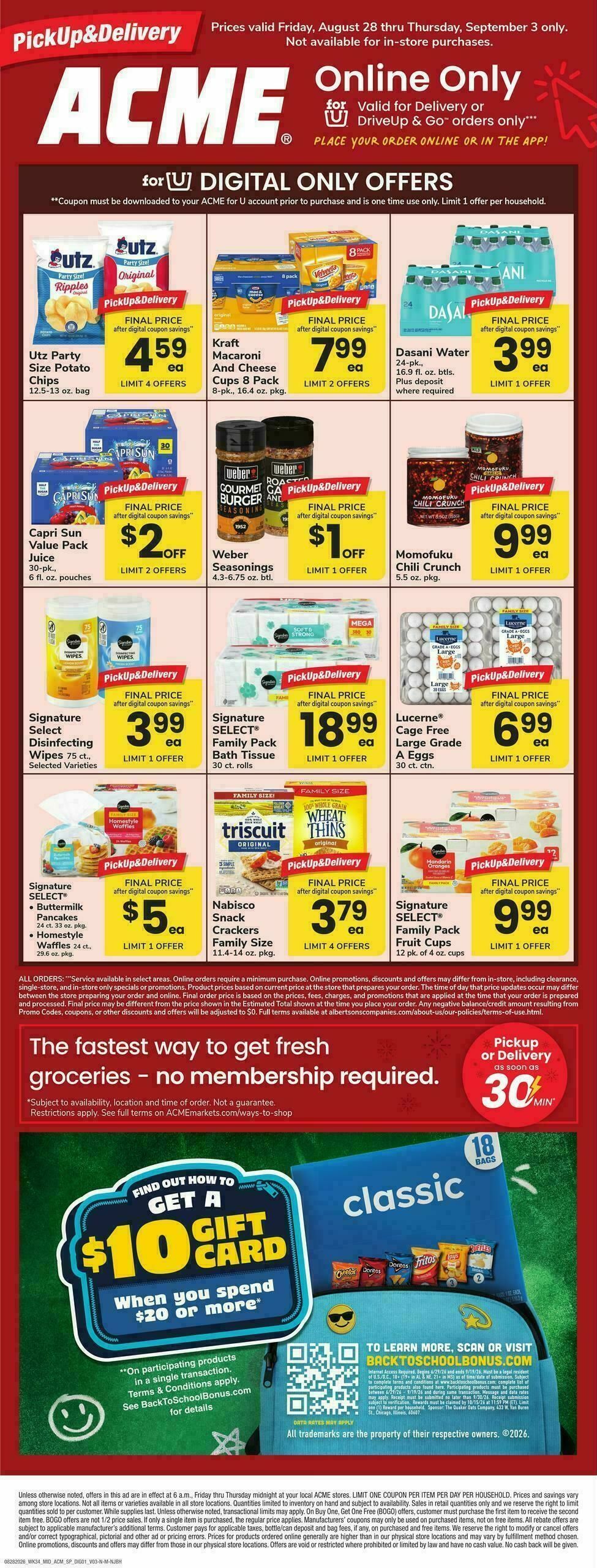 ACME Markets Bonus Online Savings Weekly Ad from August 28