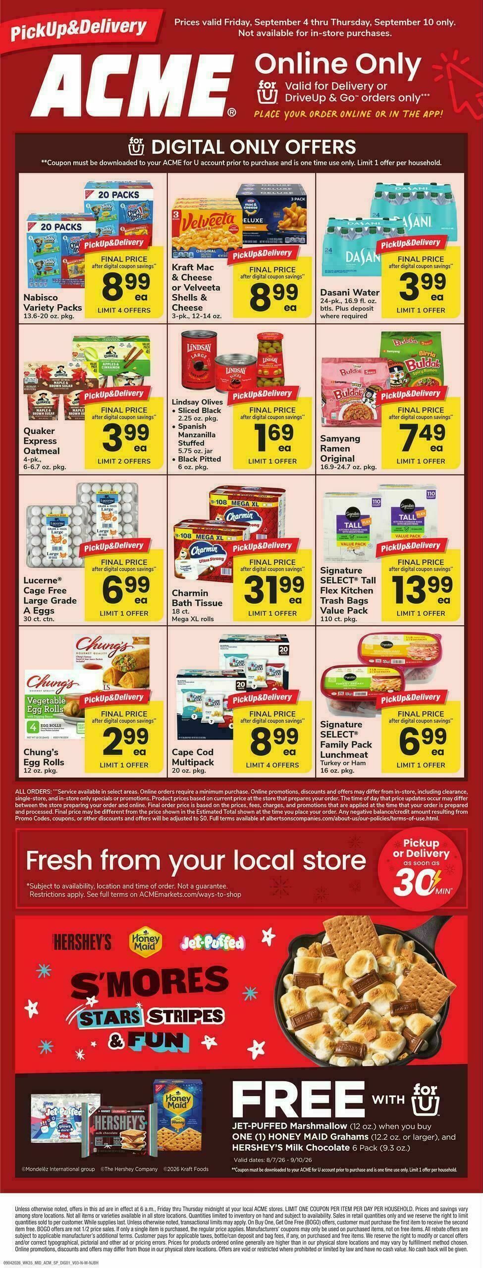 ACME Markets Bonus Online Savings Weekly Ad from September 4