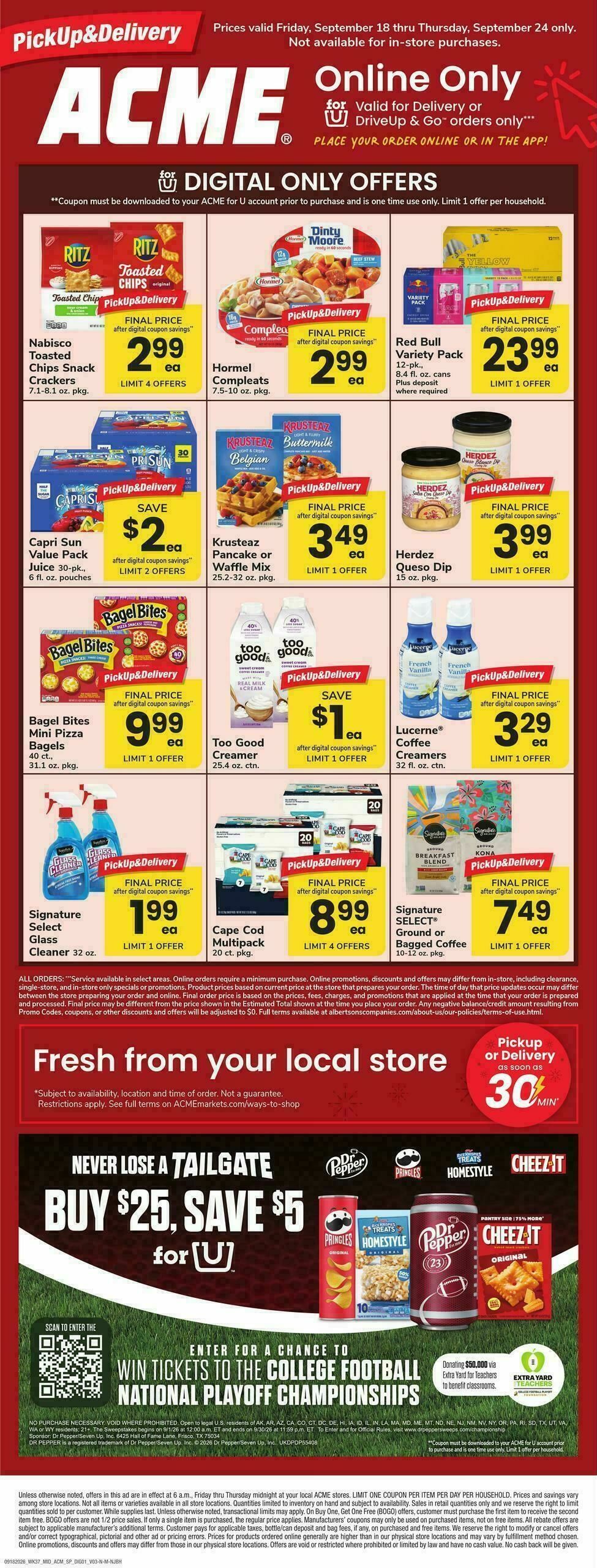 ACME Markets Bonus Online Savings Weekly Ad from September 18