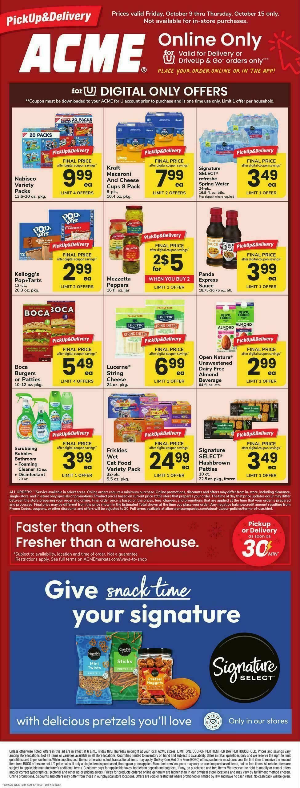 ACME Markets Bonus Online Savings Weekly Ad from October 9