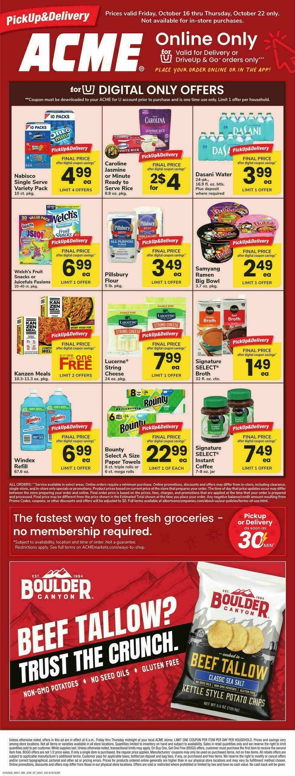 ACME Markets Bonus Online Savings Weekly Ad from October 16